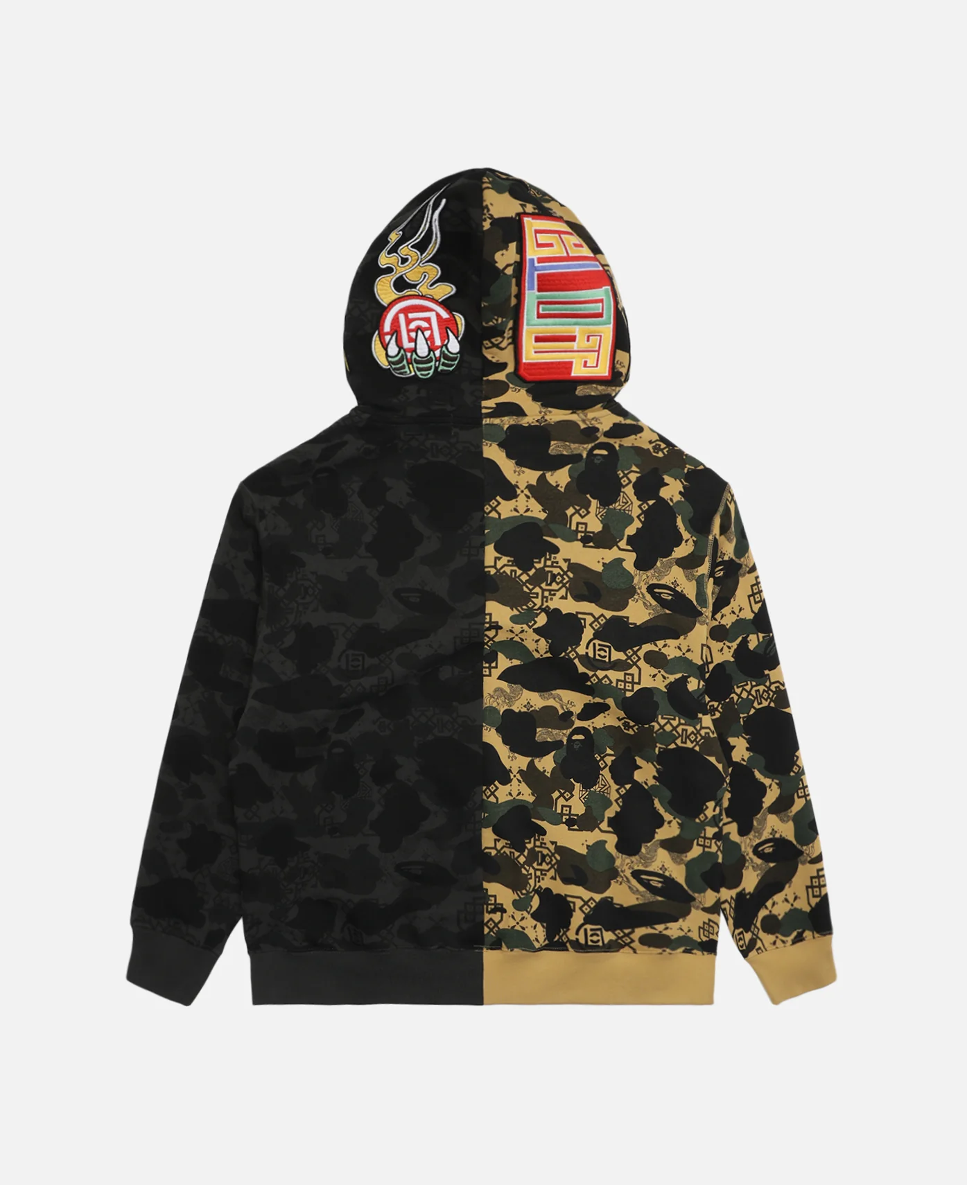 Camo Split Shark Relaxed Fit Full Zip Hoodie (Camo) - Image 2