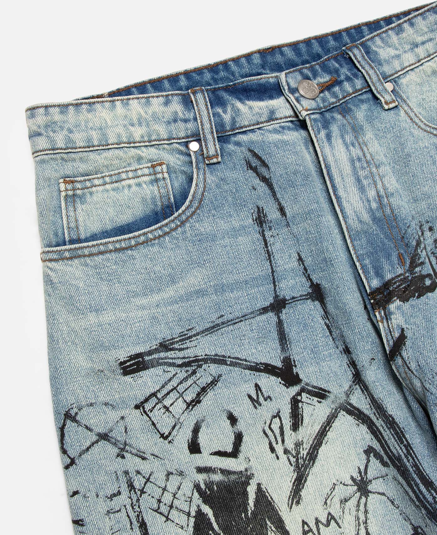 Scribble Denim Pants (Blue) - Image 3