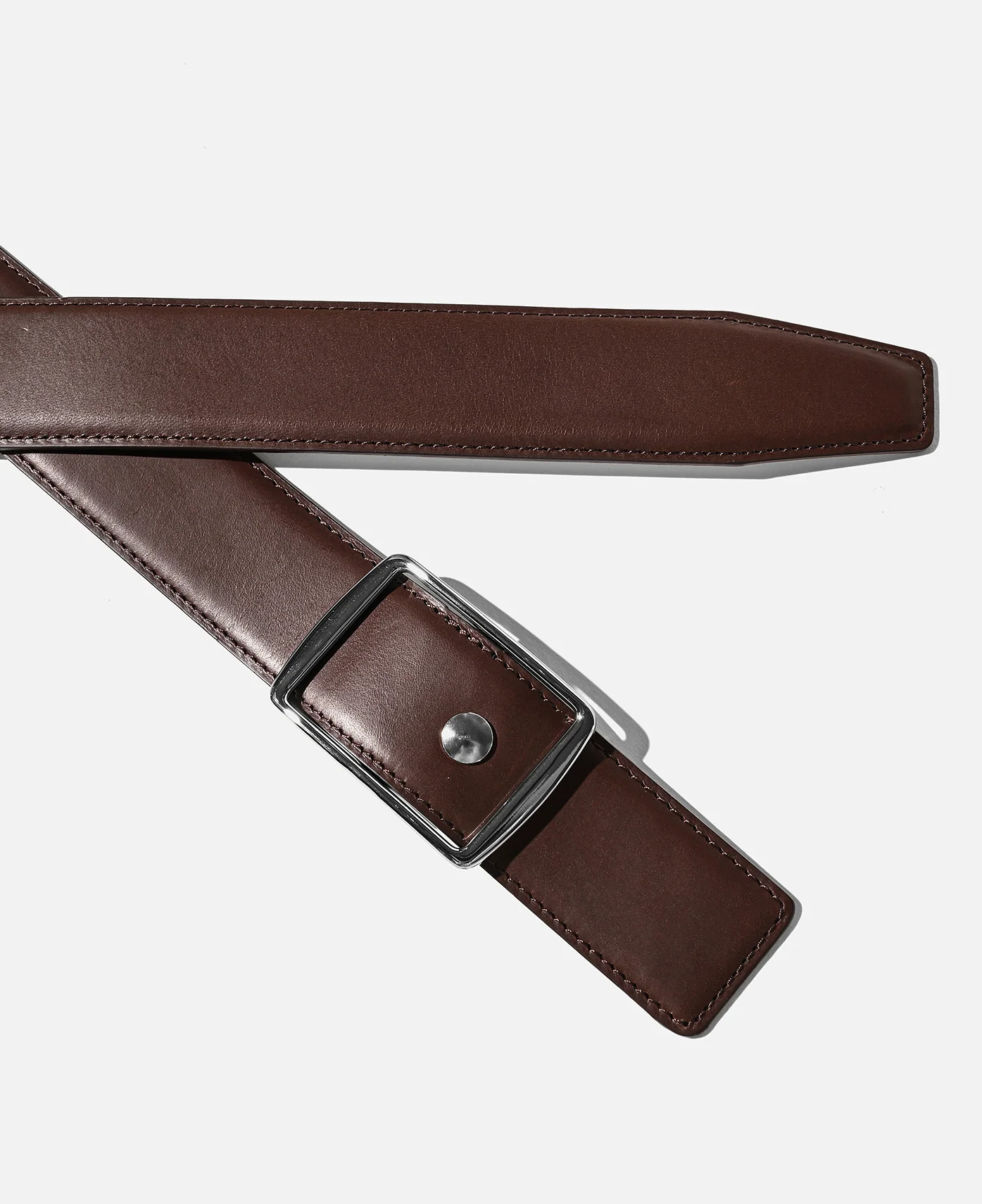 Holeless Essential Leather Belt (Brown) - Image 3