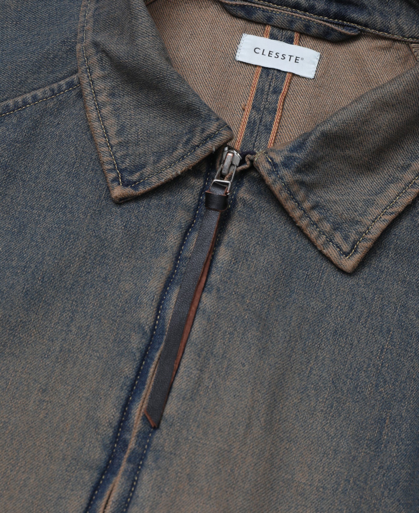 Vintage Dyed Selvedge Denim City Utility Jacket (Beige) - Image 3