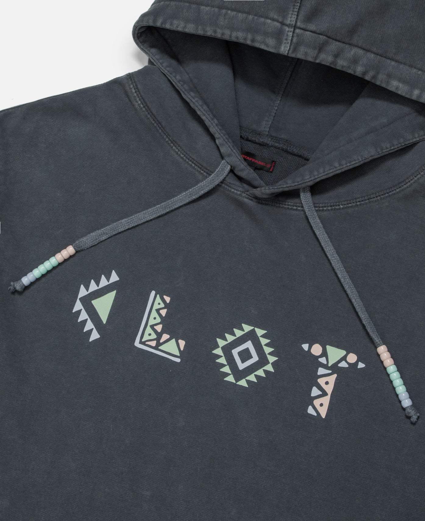 Beaded Drawstring Hoodie (Black) - Image 4
