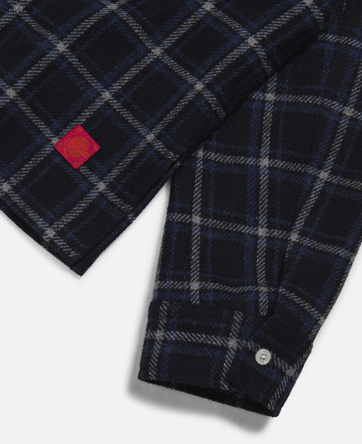 Kids Checked Chinese Jacket (Navy) - Image 3