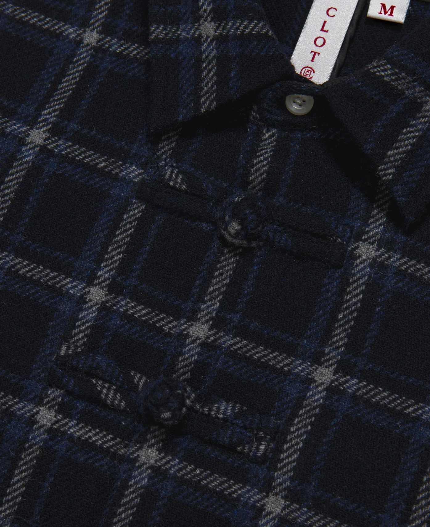 Kids Checked Chinese Jacket (Navy) - Image 5