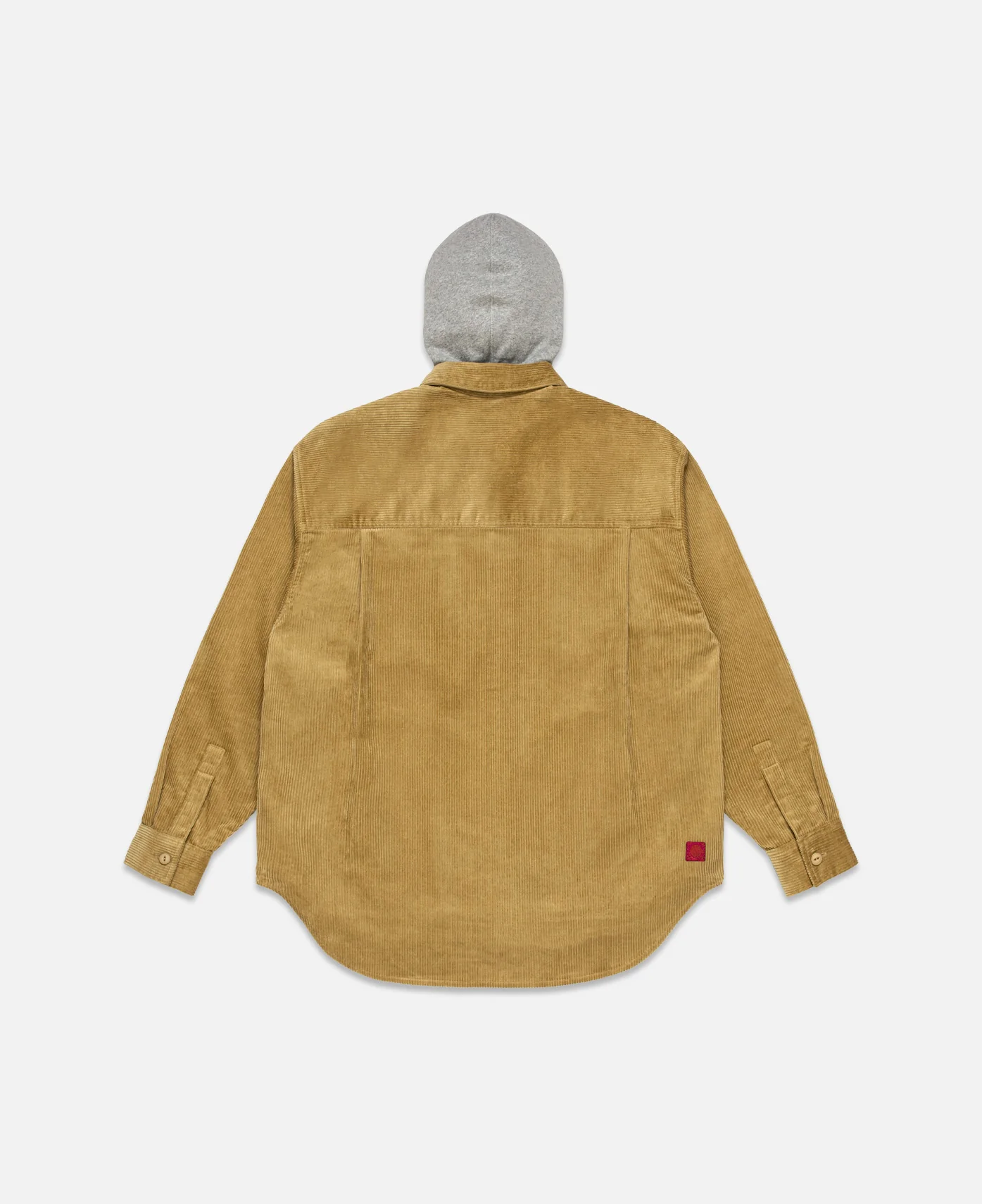 Corduroy Hooded Shirt (Beige) - Image 3