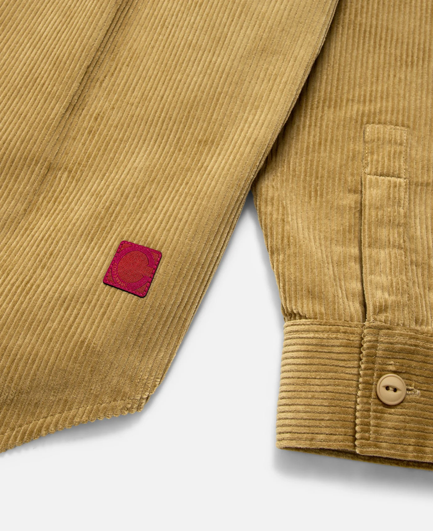 Corduroy Hooded Shirt (Beige) - Image 6