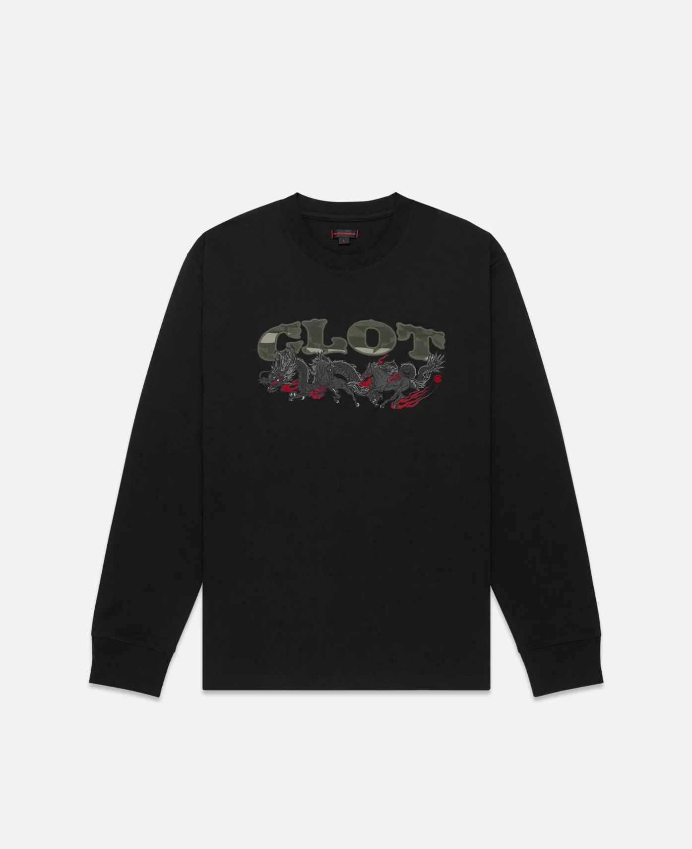 Dragon Horse Long Sleeves T-Shirt (Black)