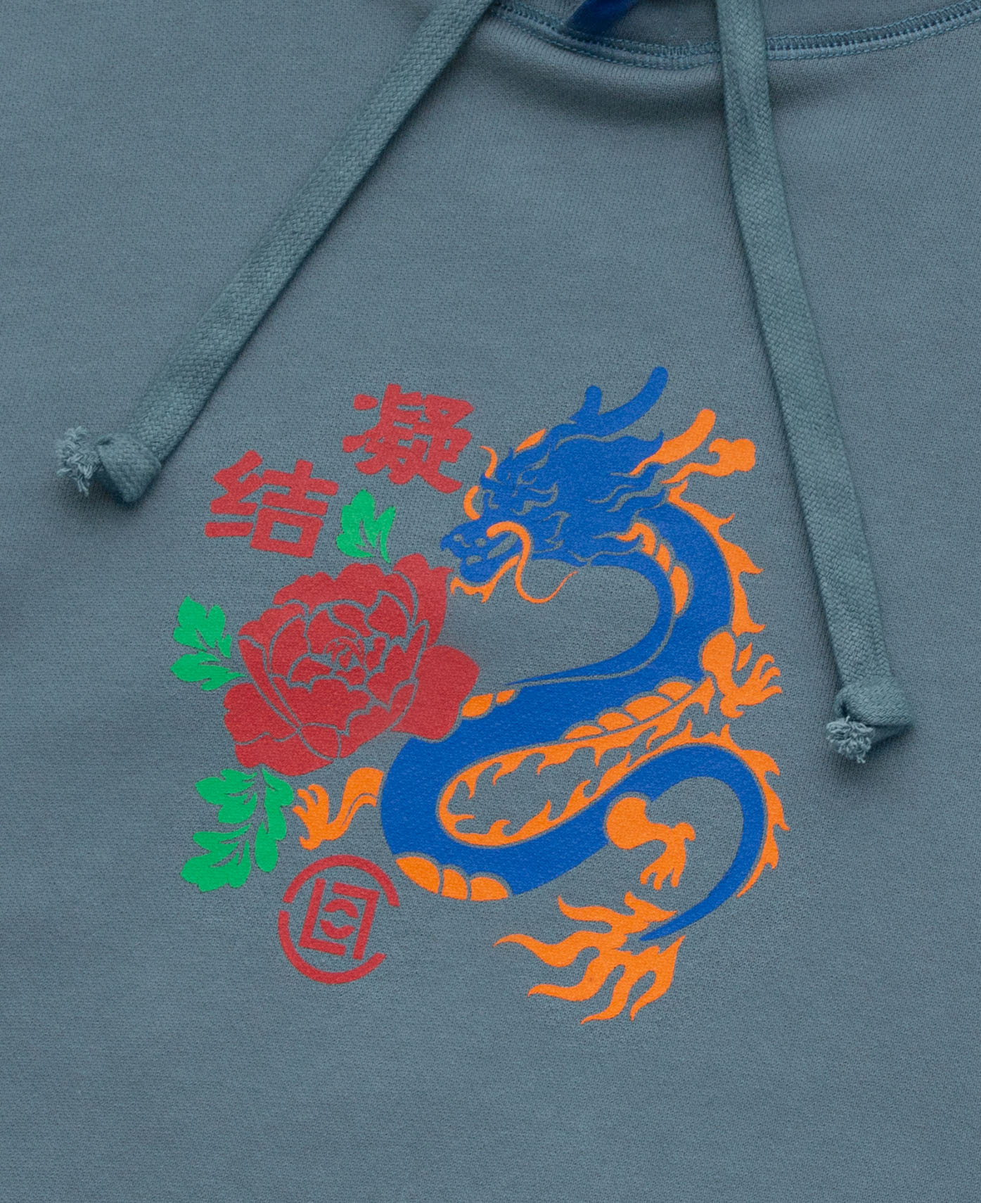 Enamel Dragon Print Hoodie (Blue) - Image 3