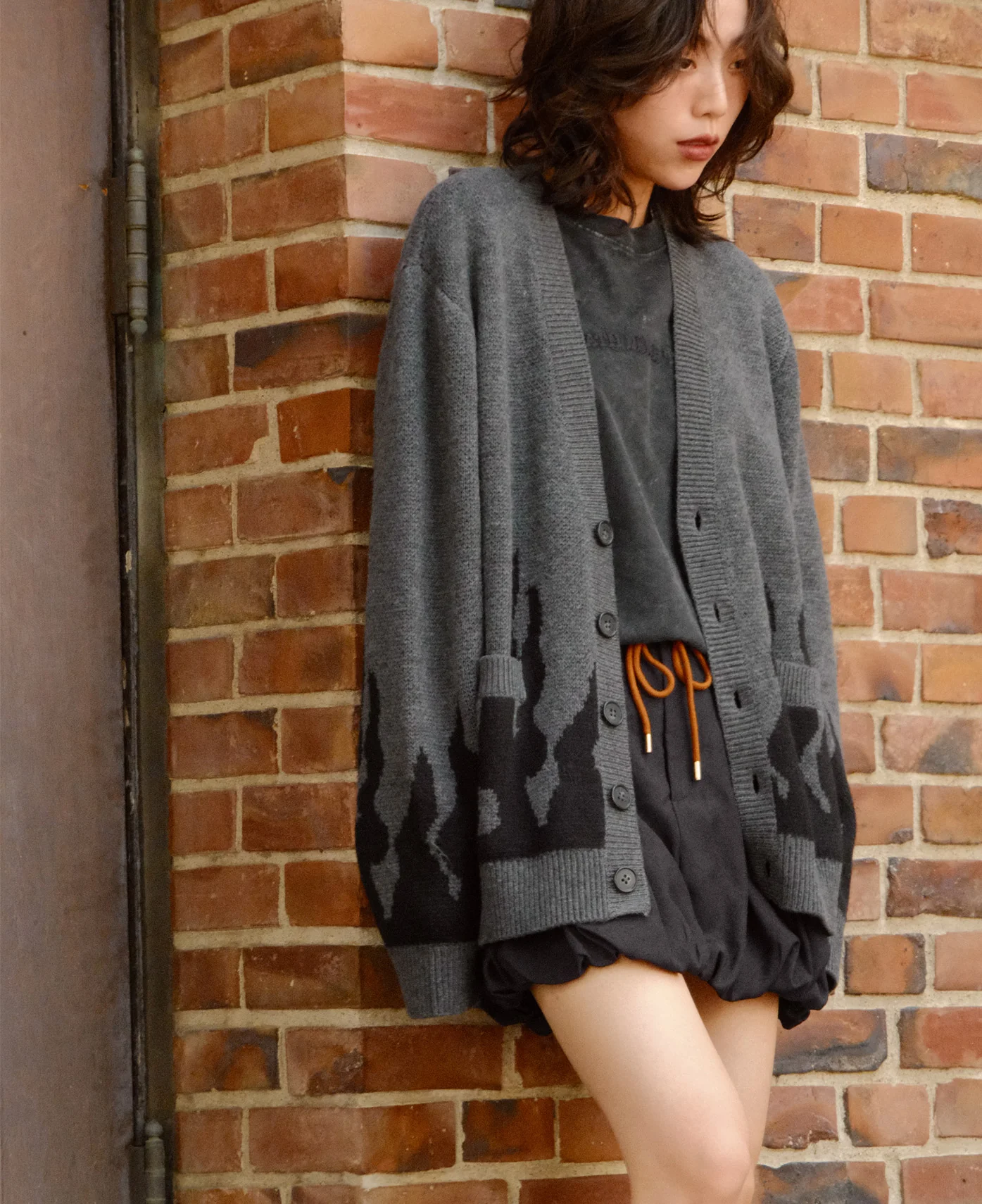 Flame Cardigan (Grey) - Image 2