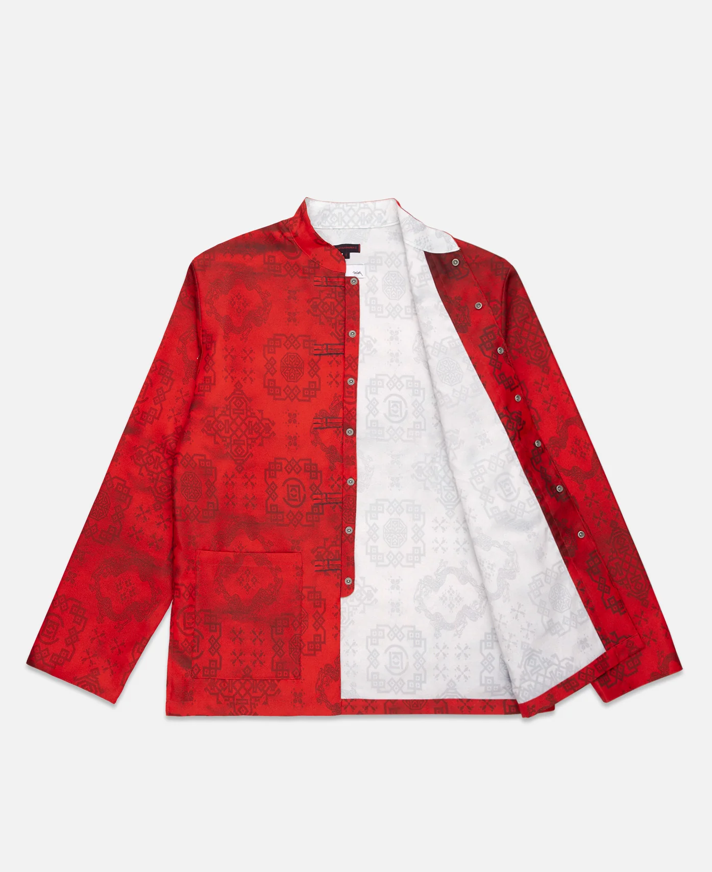 Printed Silk Shirt (Red) - Image 3