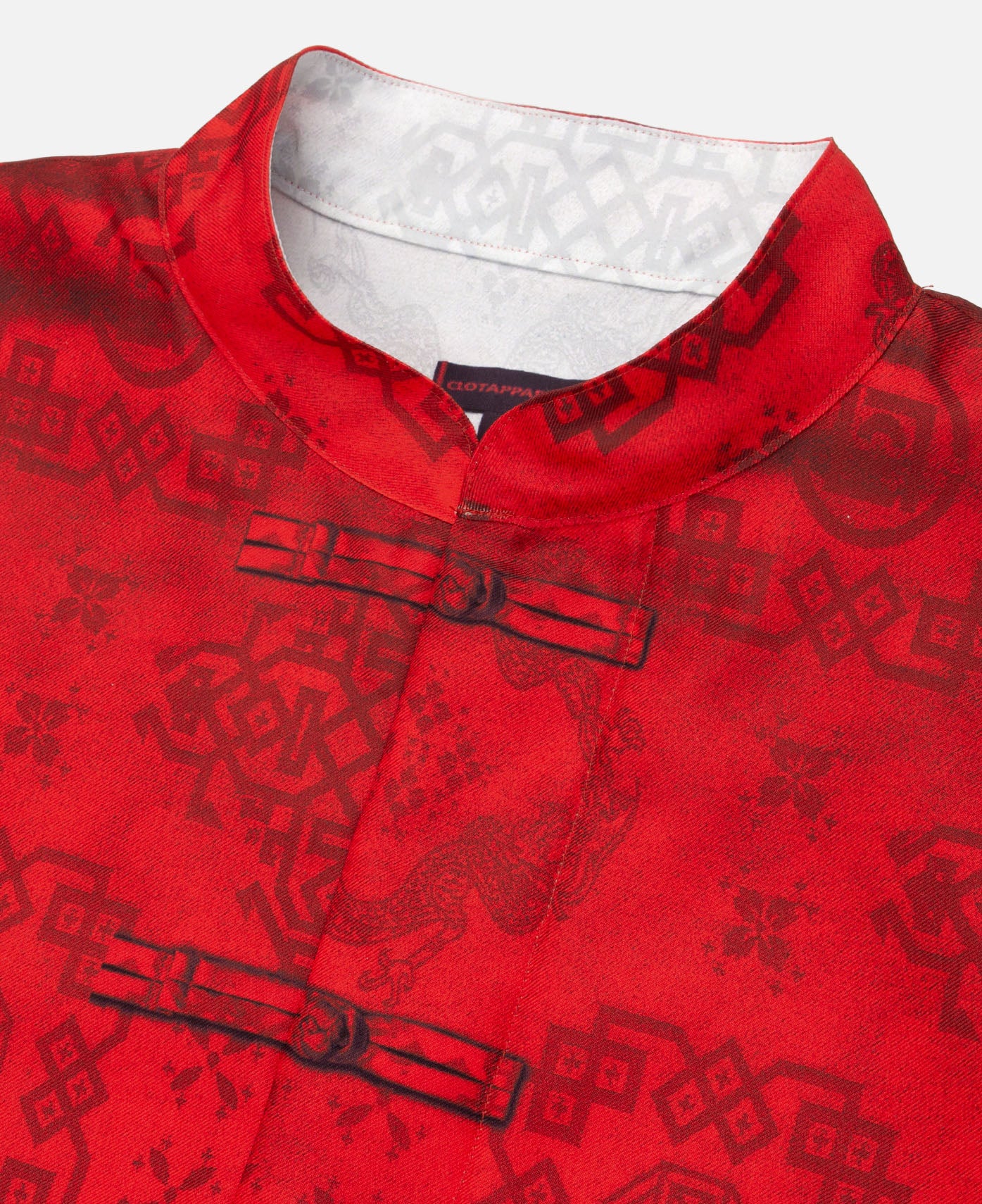 Printed Silk Shirt (Red) - Image 5