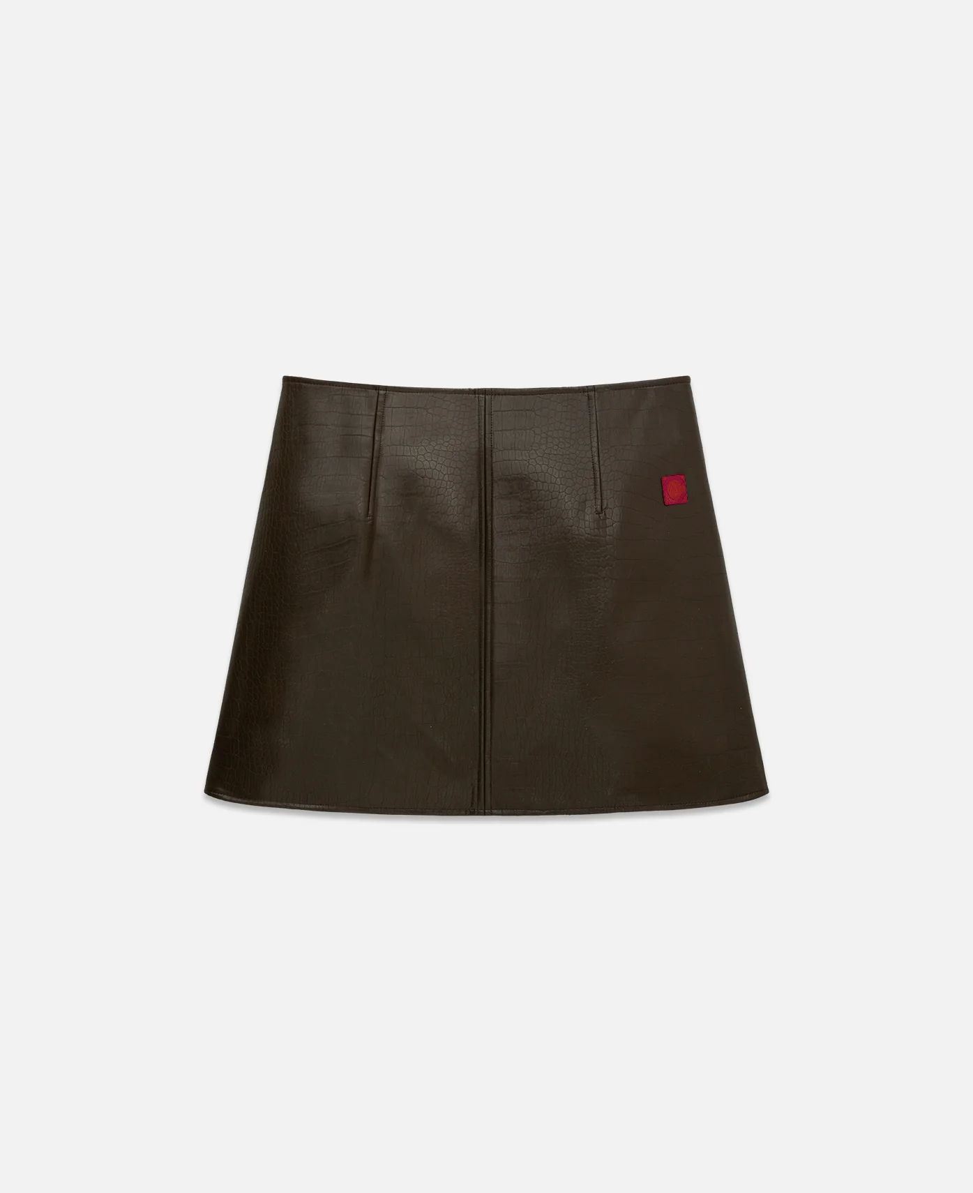Womens Pu Skirt (Brown) - Image 2