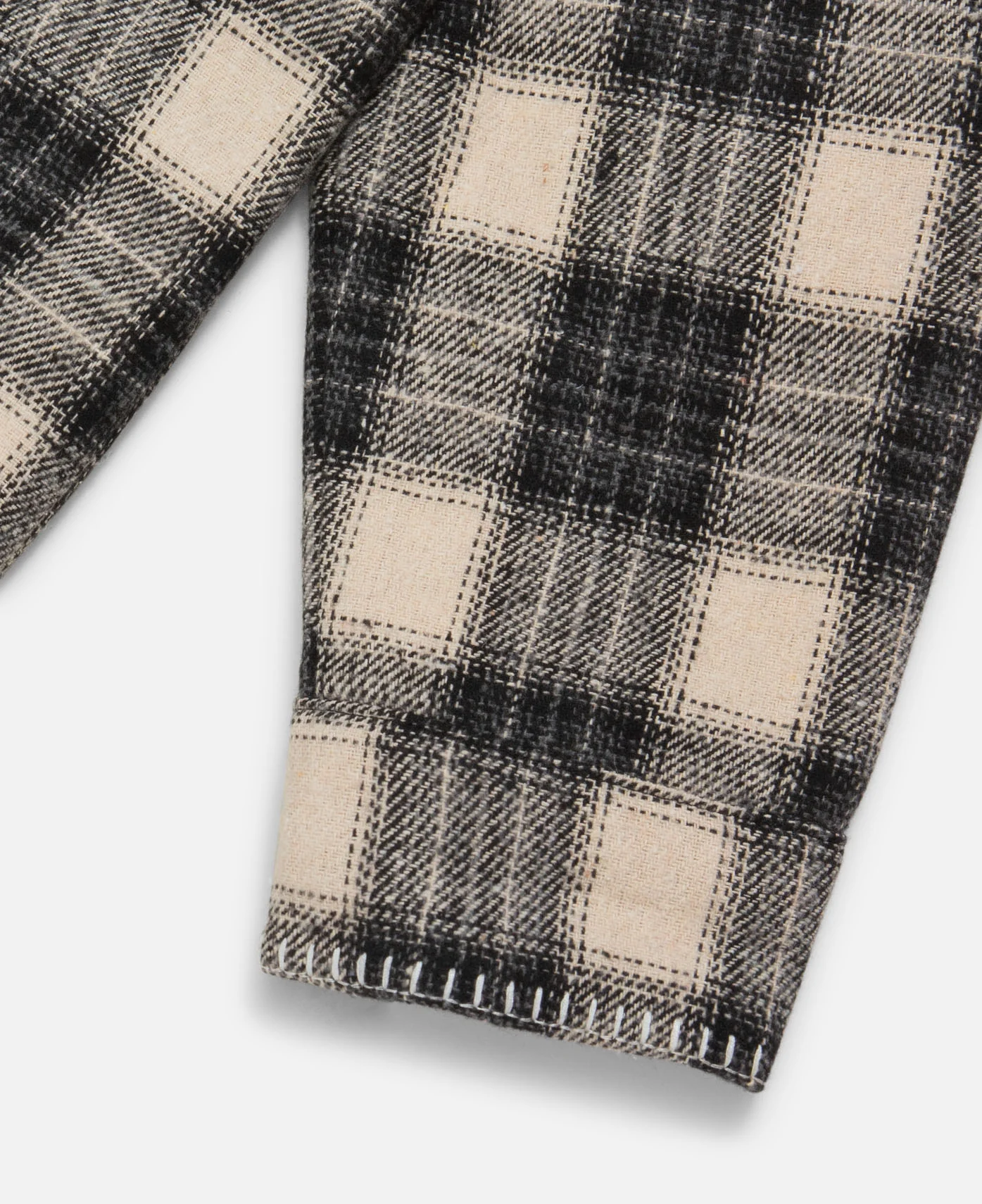 Quilted Checked Jacket (Black) - Image 5