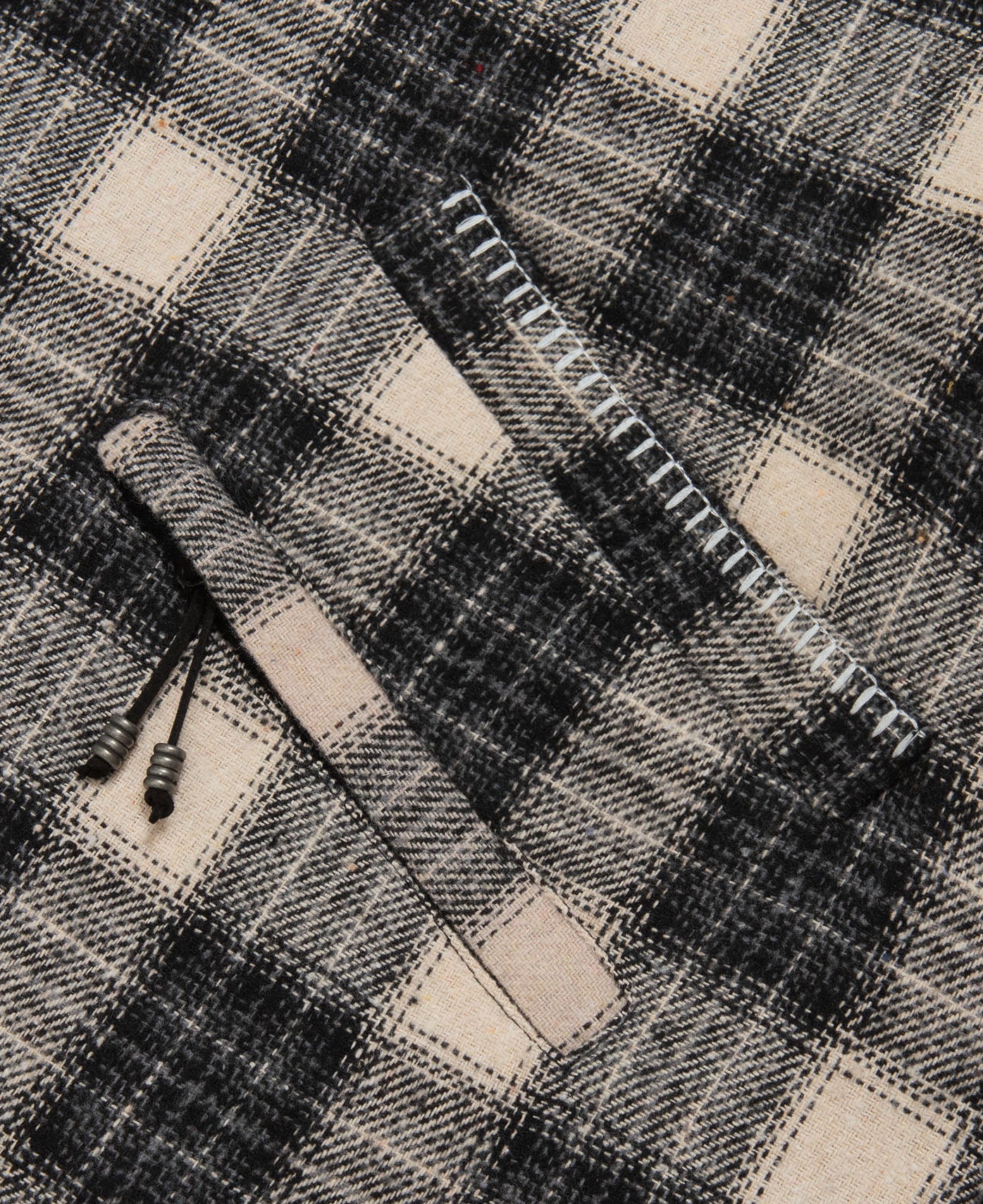 Quilted Checked Jacket (Black) - Image 6