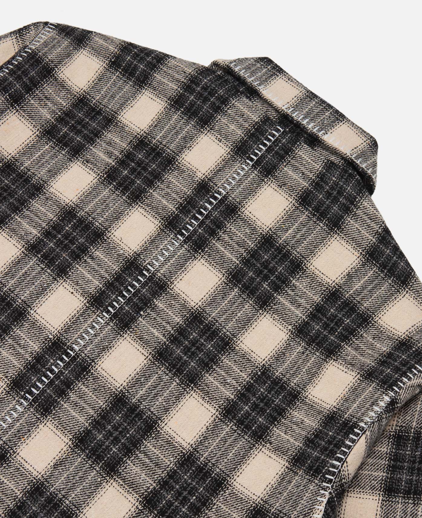 Quilted Checked Jacket (Black) - Image 7