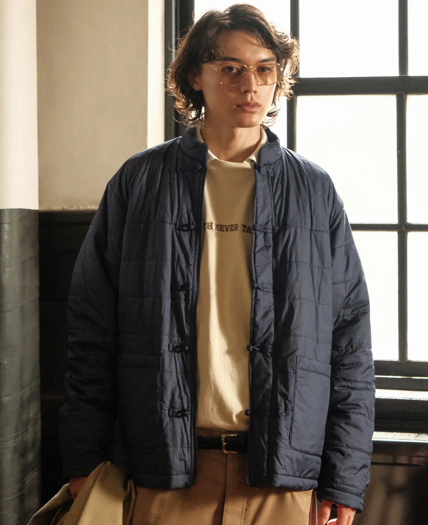 Silk Padded Chinese Jacket (Navy) - Image 2