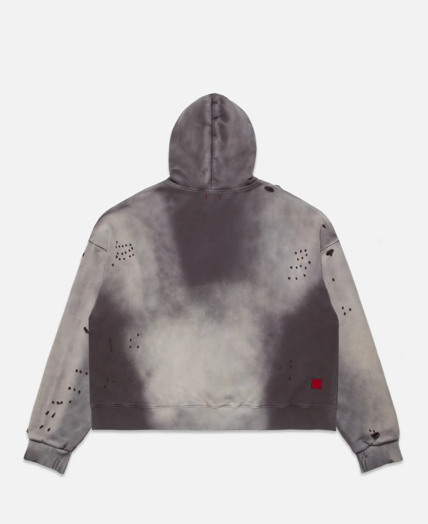 Heavy Washed Zip Up Hoodie (Black) - Image 2