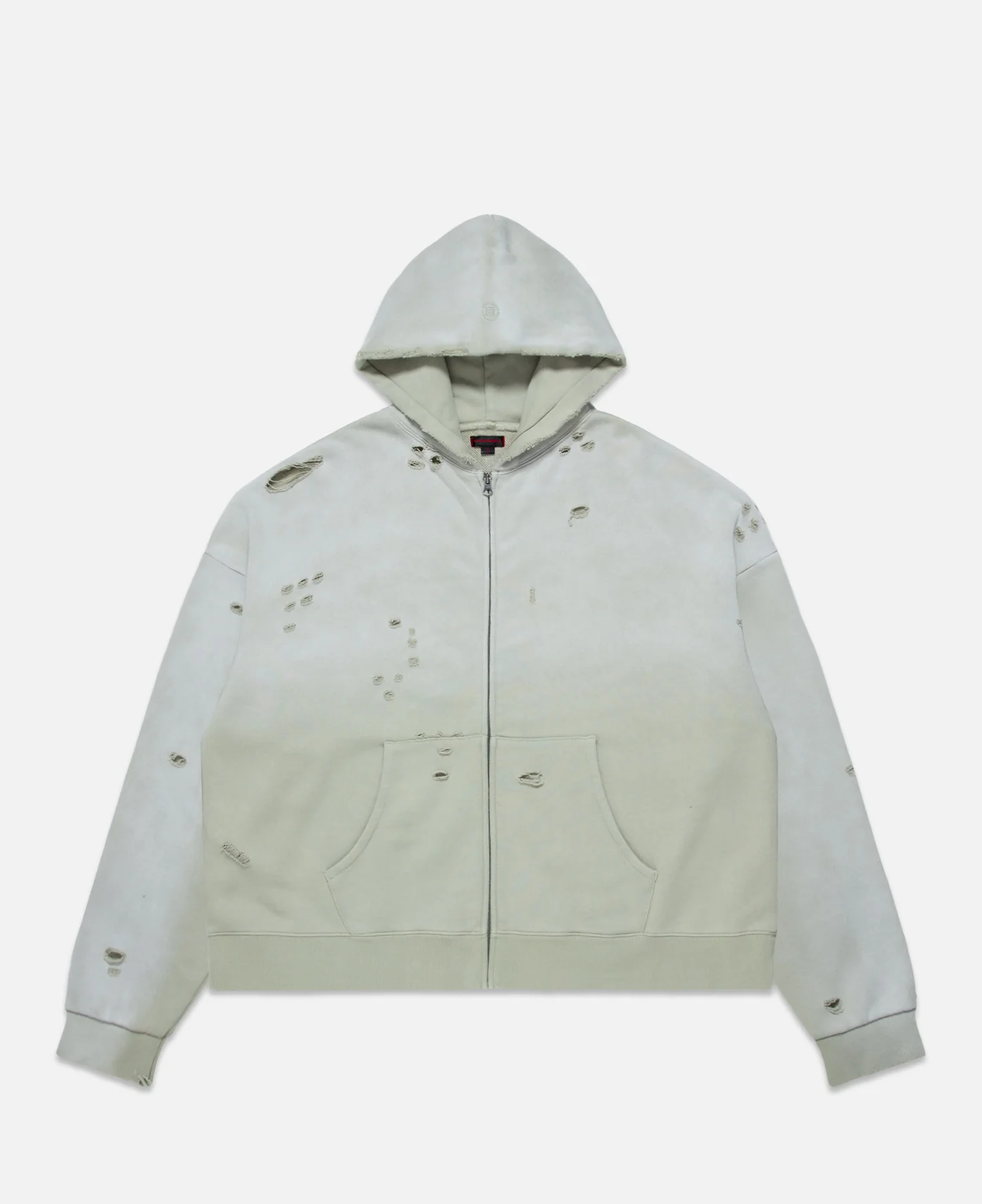 Heavy Washed Zip Up Hoodie (Green)