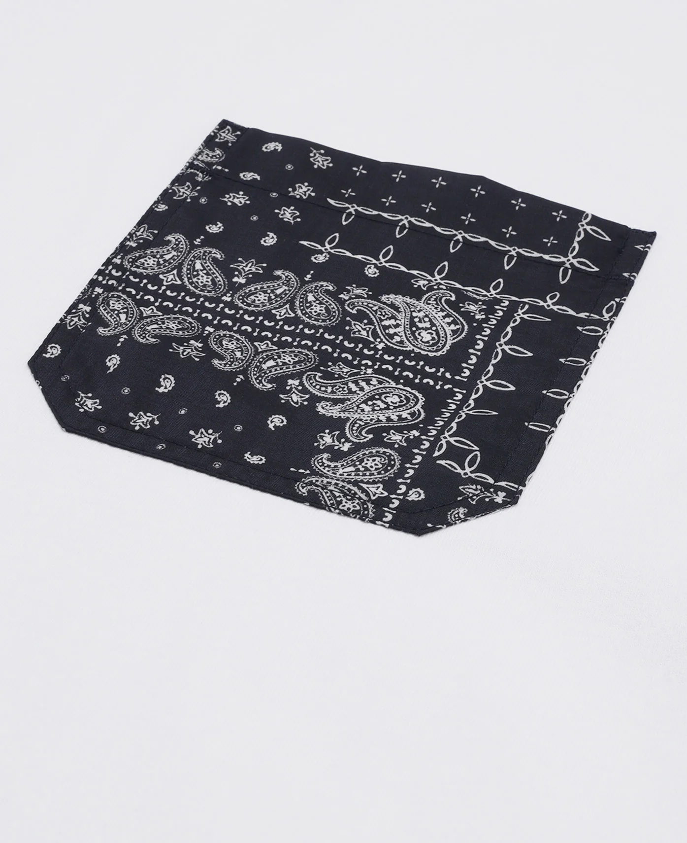Paisley Pocket T-Shirt (White) - Image 3