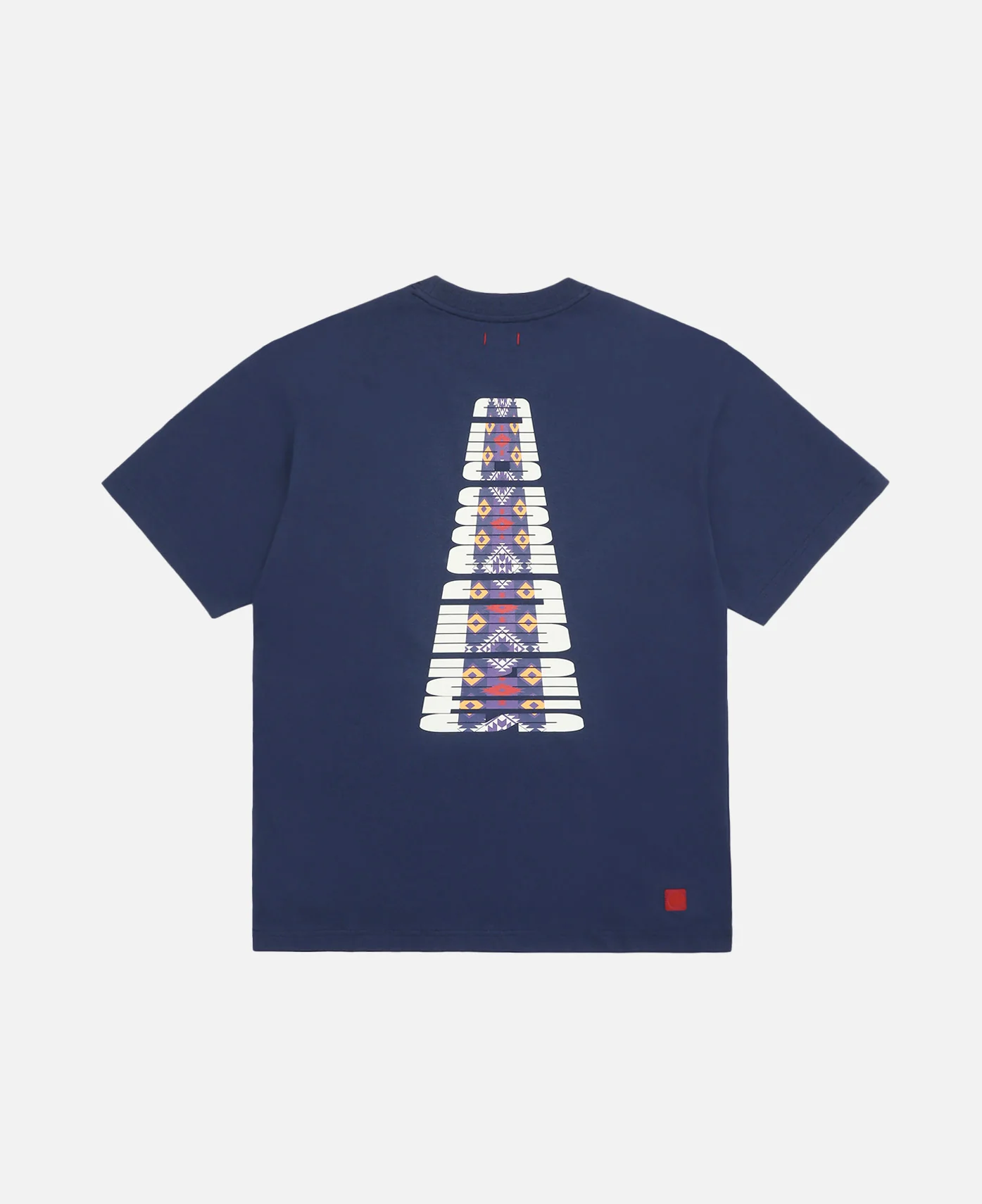 Trapezoid Pattern T-Shirt (Navy) - Image 2