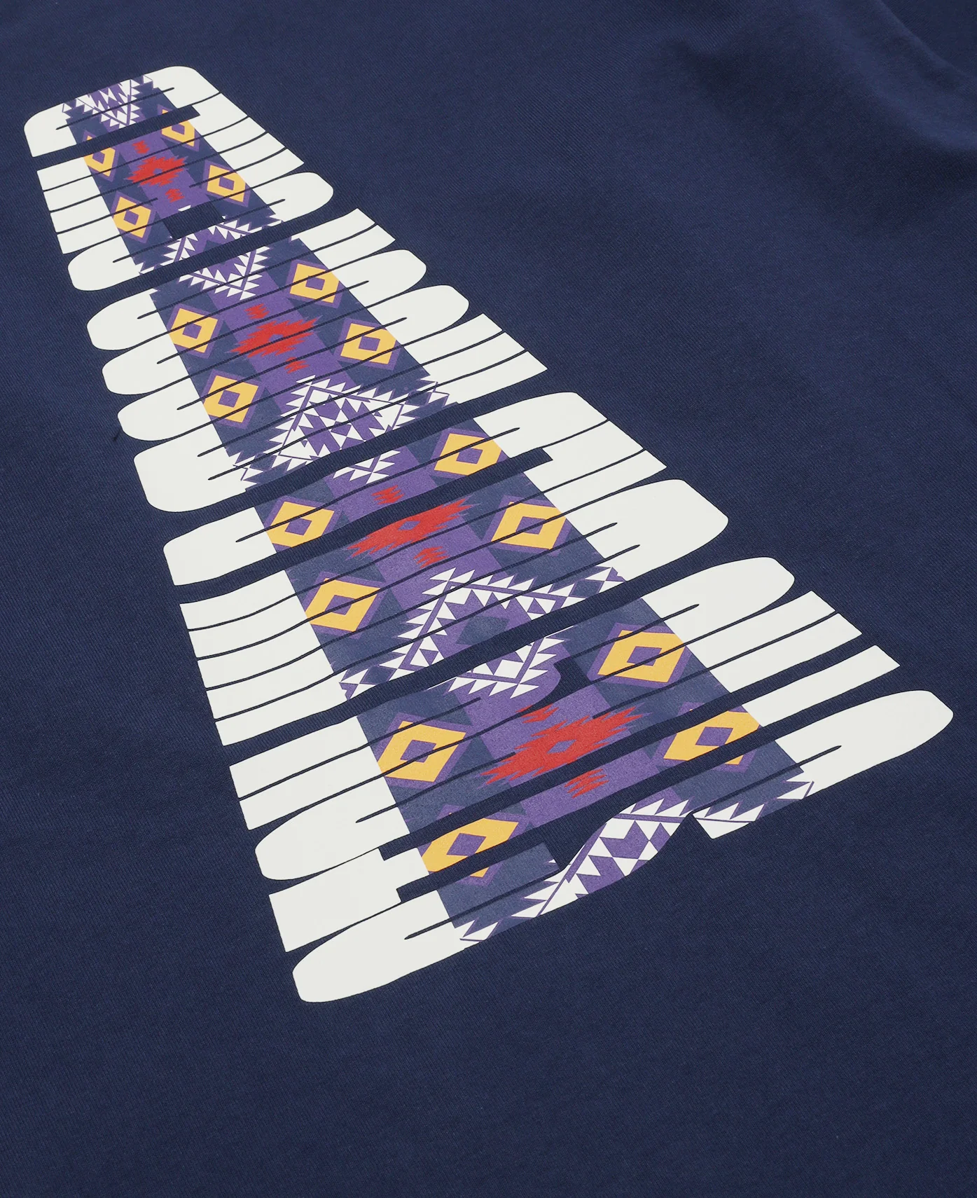 Trapezoid Pattern T-Shirt (Navy) - Image 4
