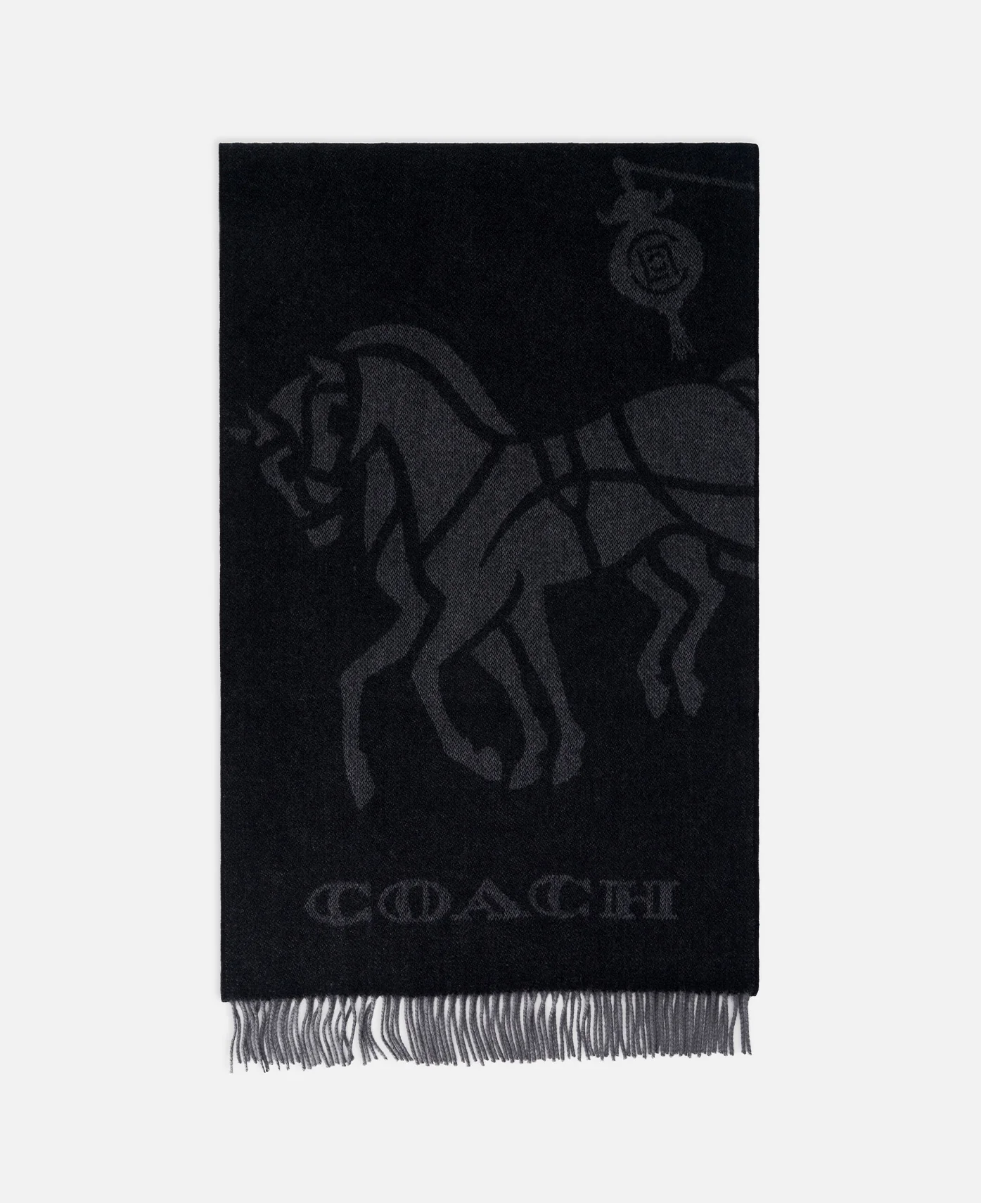 Coach Clot Reversible Horse And Carriage Oversized Muffler (Black) - Image 3