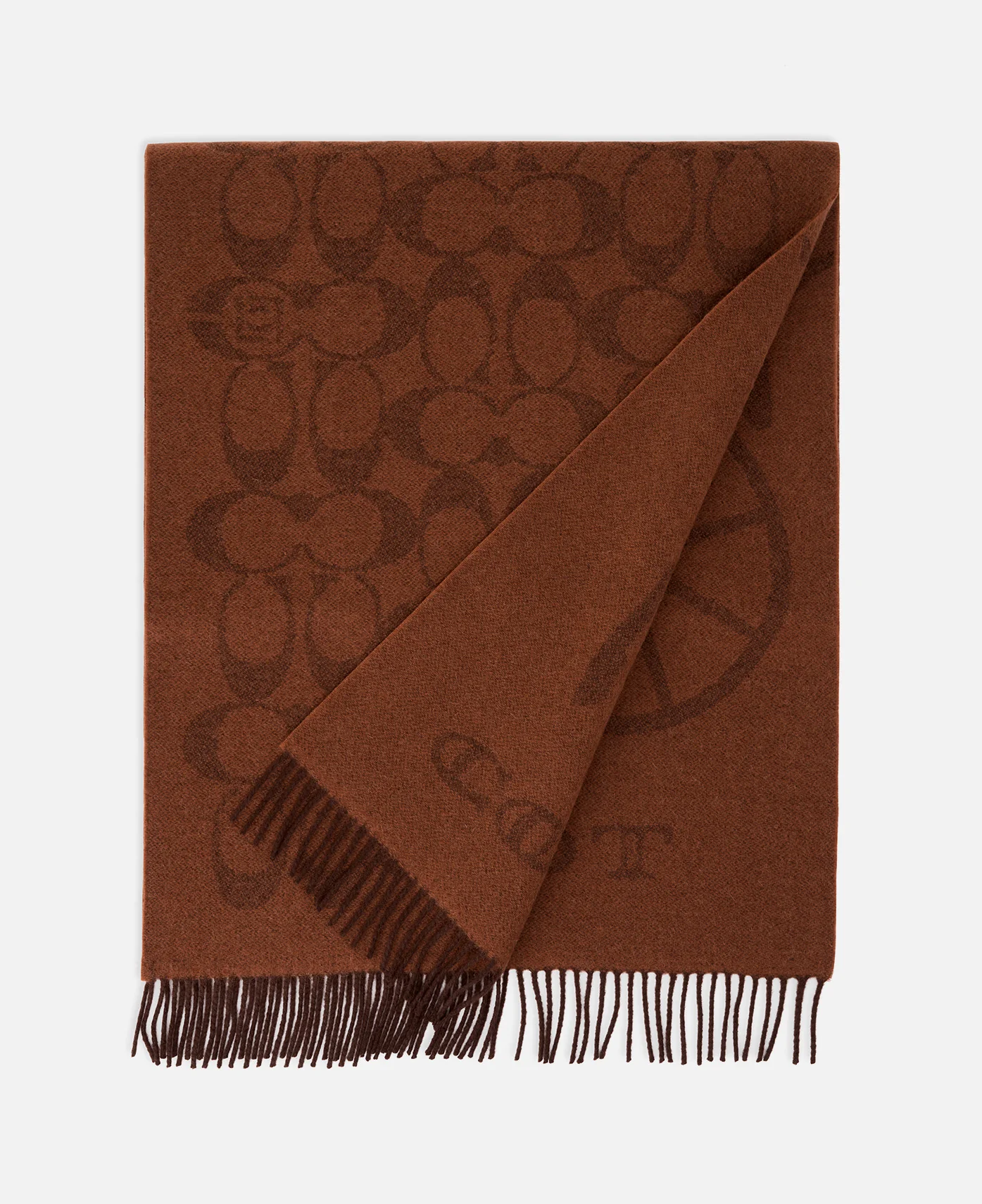 Coach Clot Reversible Horse And Carriage Oversized Muffler (Brown) - Image 2