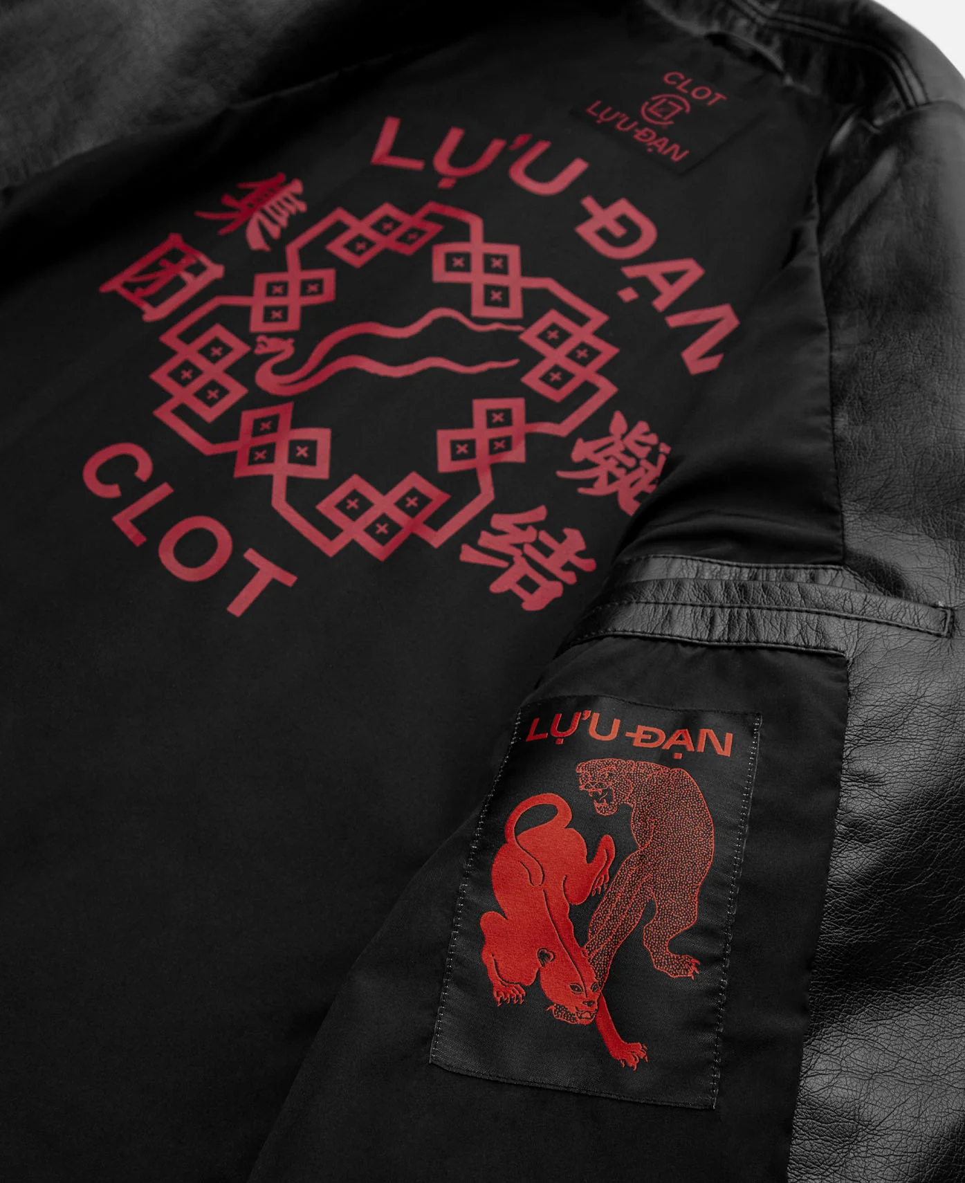 Faux Leather Oversized Tailored Jacket (Black) - Image 3