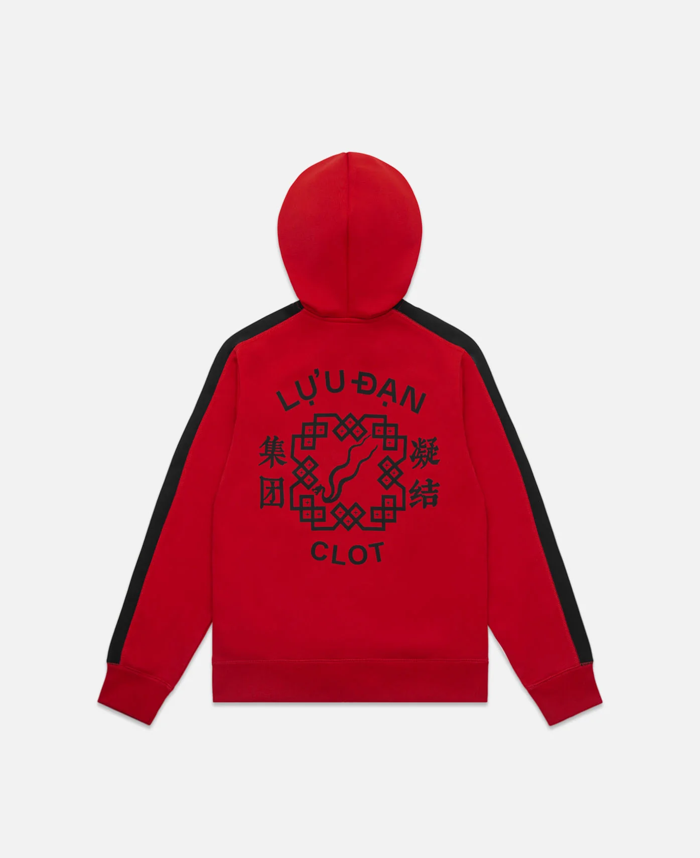 Nylon Interlock Half Zip Shrunken Hoodie (Red) - Image 3
