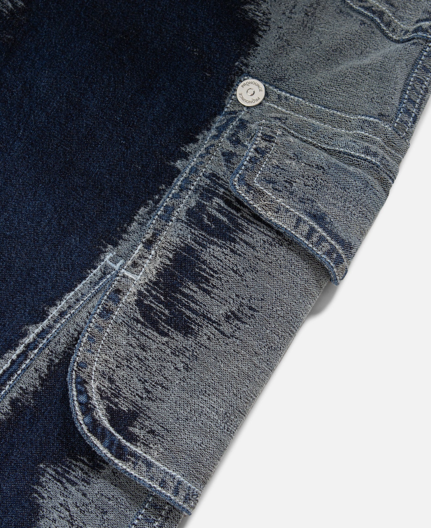 Hand Scratched Whisker Washed Denim Pants (Blue) - Image 4