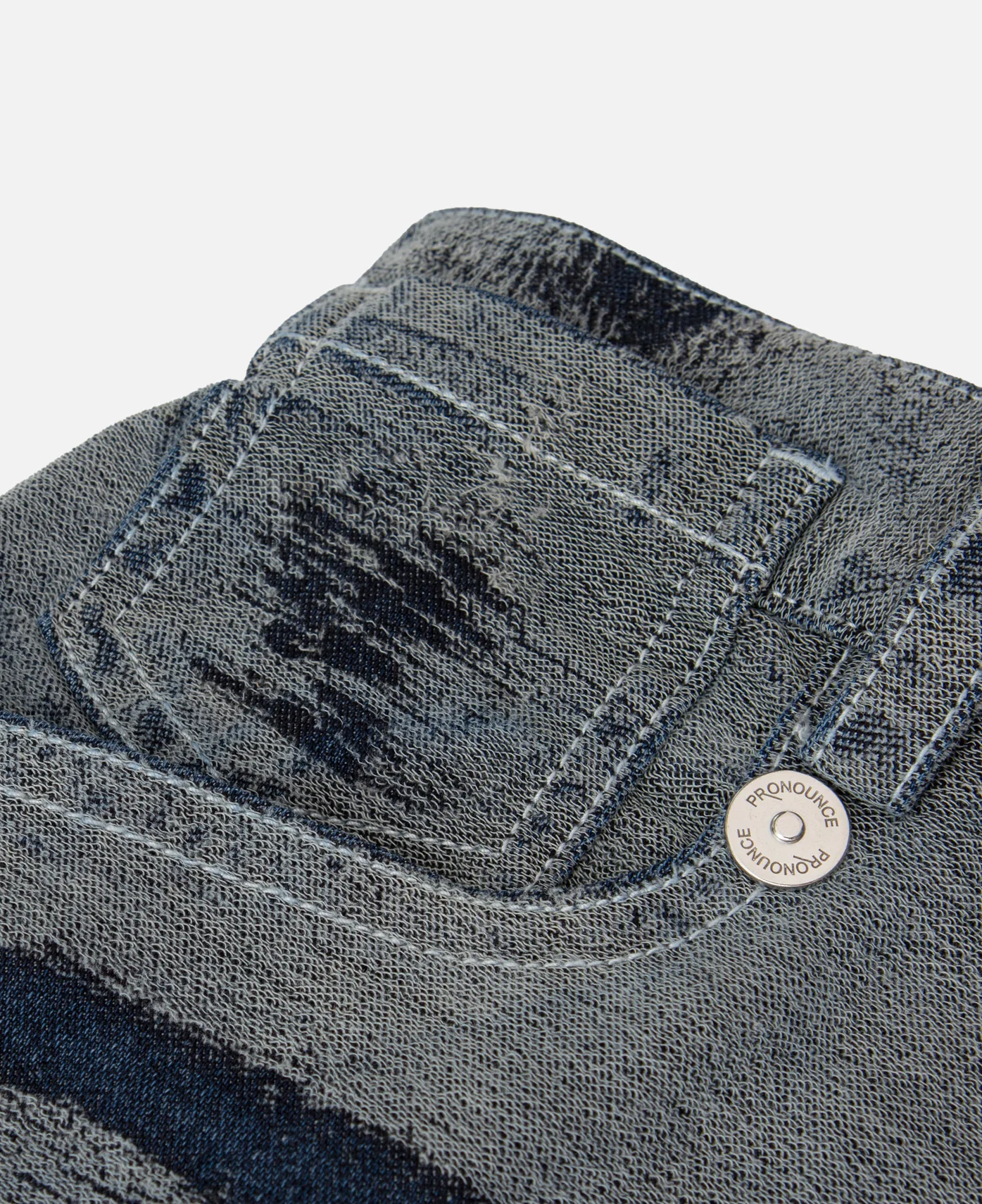 Hand Scratched Whisker Washed Denim Pants (Blue) - Image 5