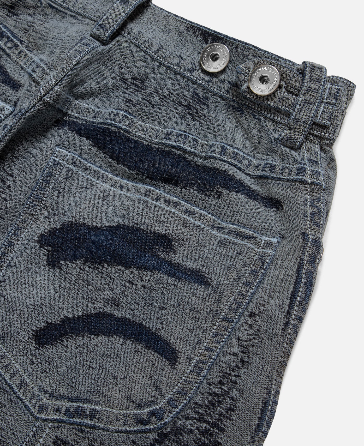 Hand Scratched Whisker Washed Denim Pants (Blue) - Image 6