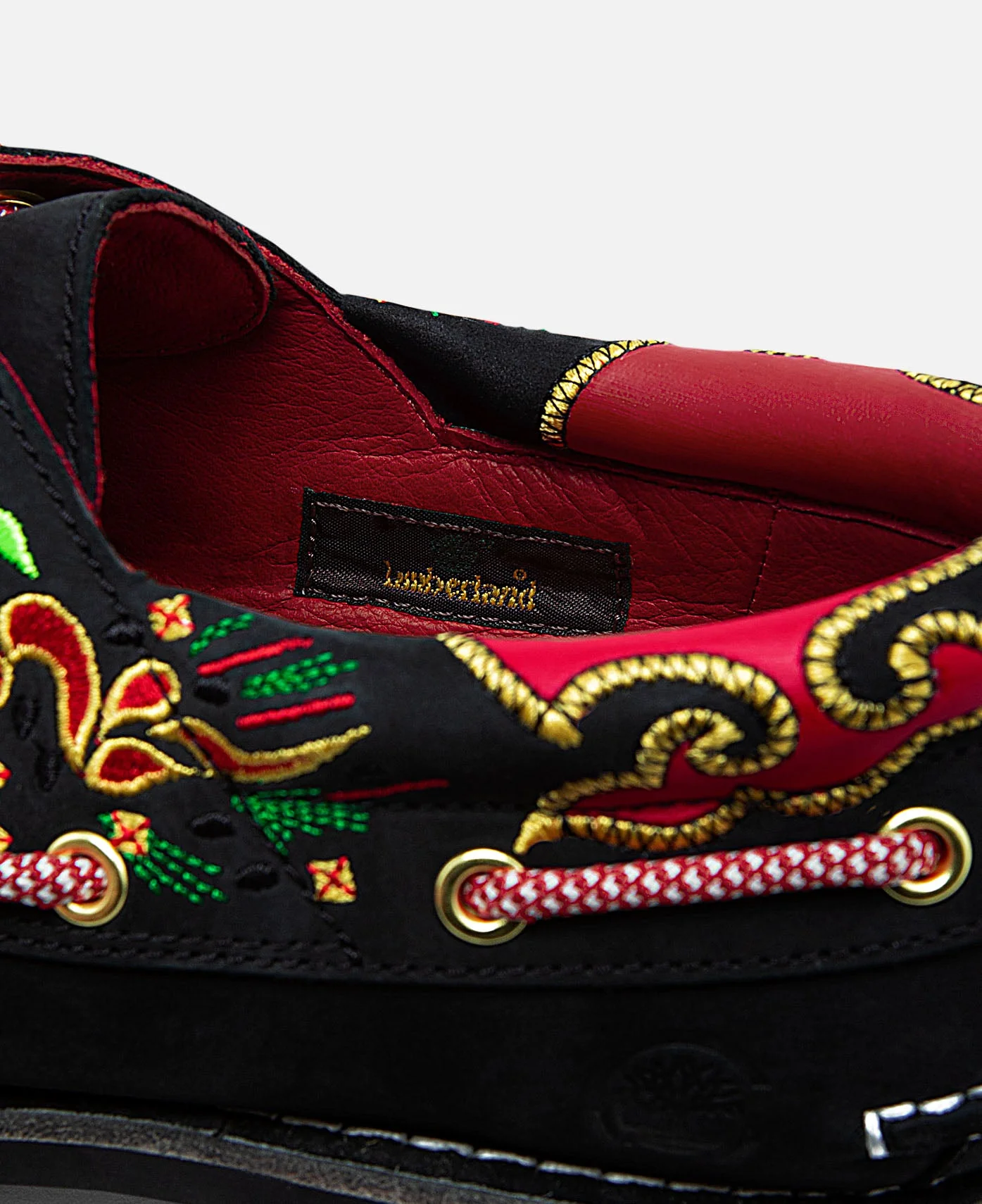 Men's 3-Eye Lug Handsewn Boat Shoes (Black) - Image 11