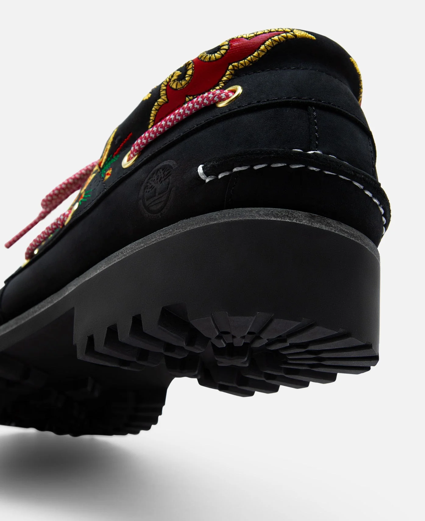Men's 3-Eye Lug Handsewn Boat Shoes (Black) - Image 13