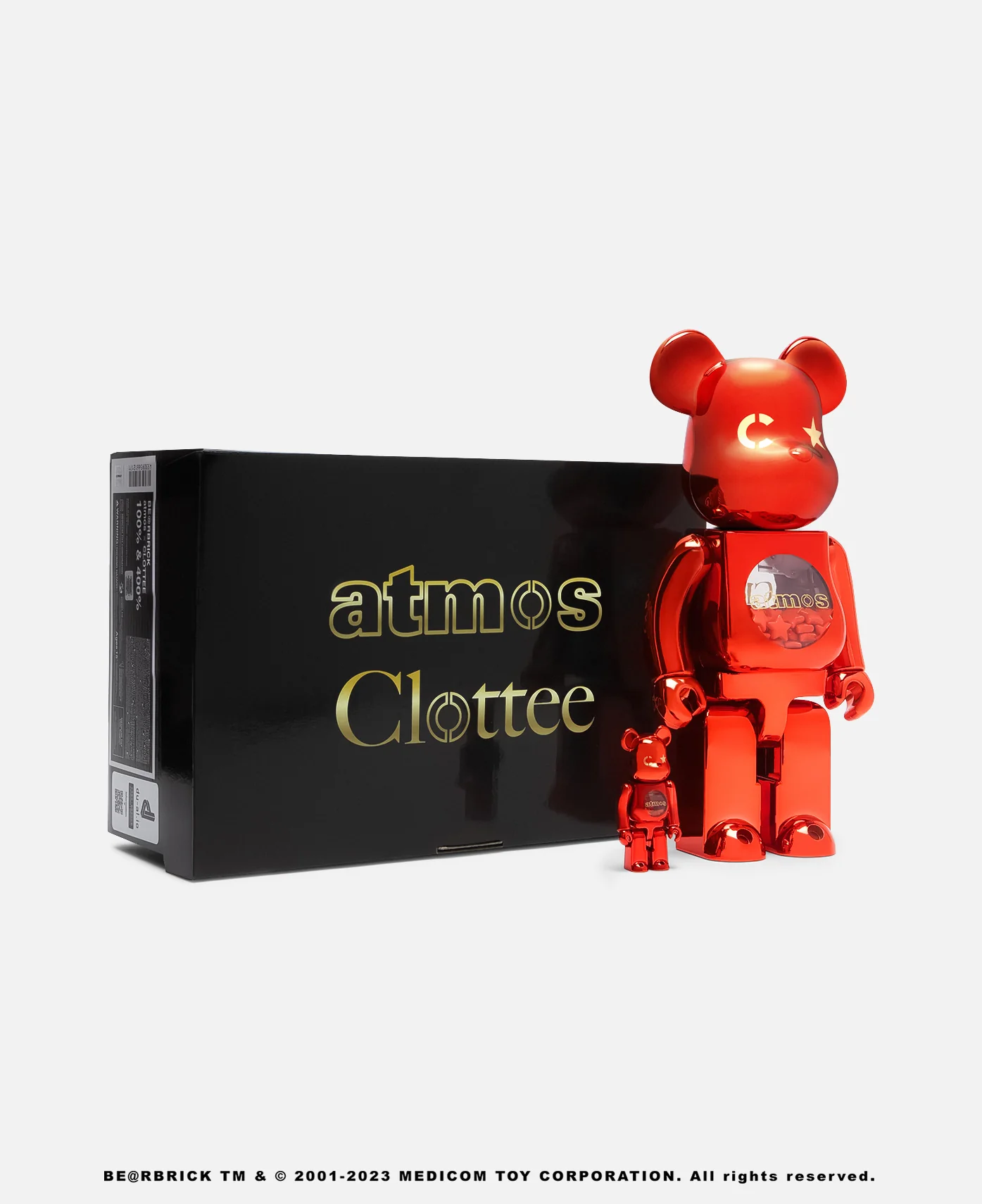 Be@rbrick CLOTTEE x atmos 100% & 400% Set (Red) - Image 14