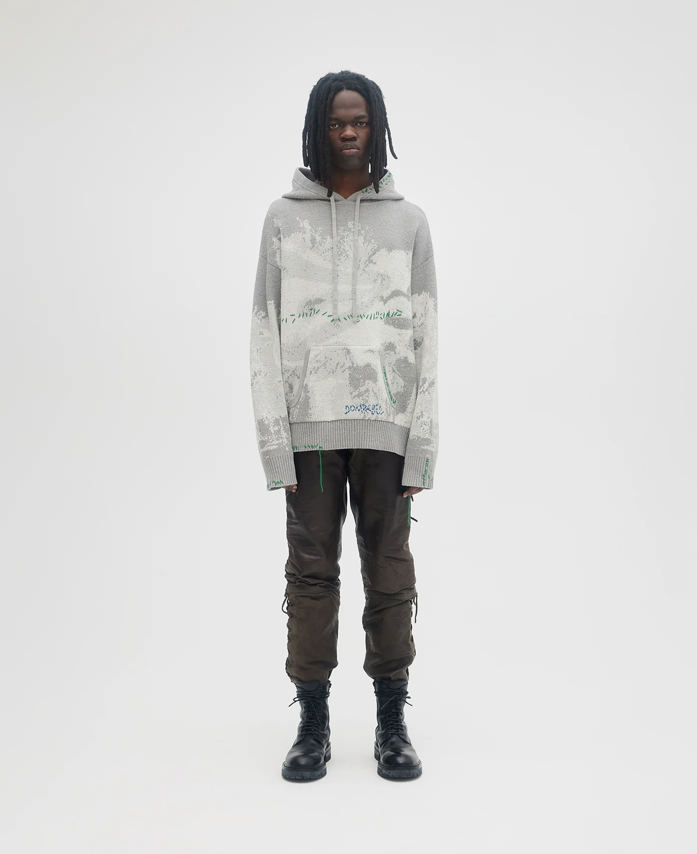 Splash Knit Hoodie (Grey) - Image 2