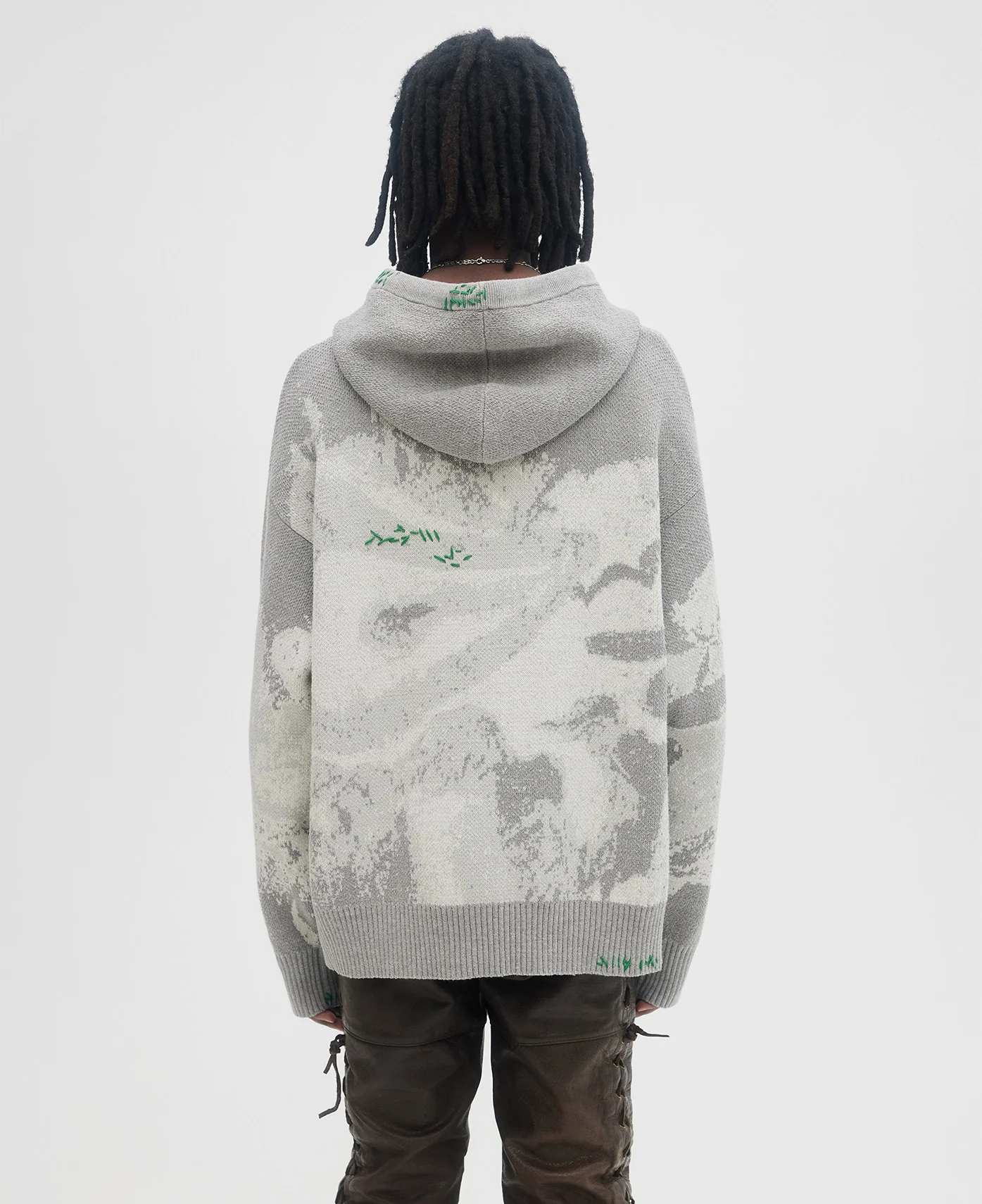 Splash Knit Hoodie (Grey) - Image 6