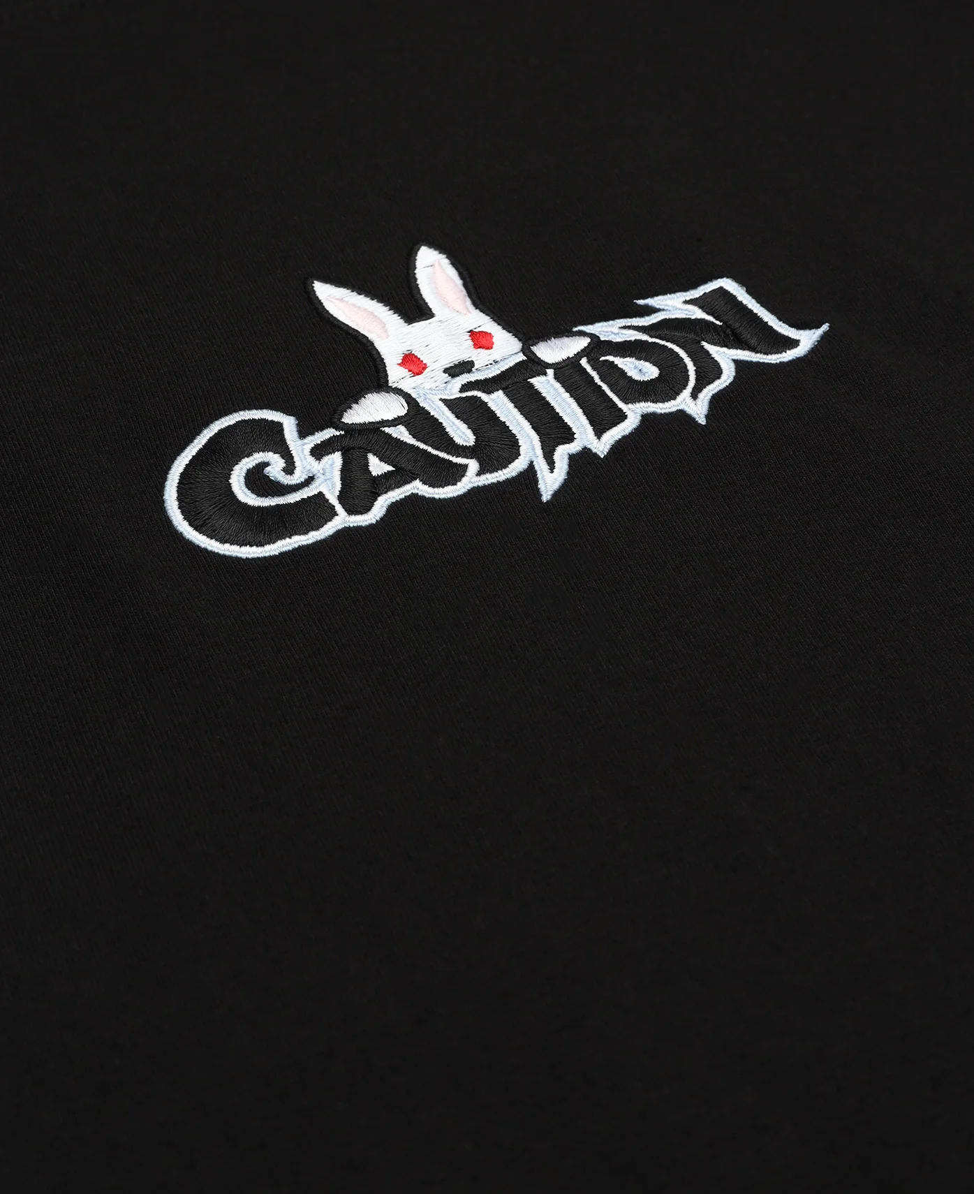 Caution Rabbit T-Shirt (Black) - Image 3