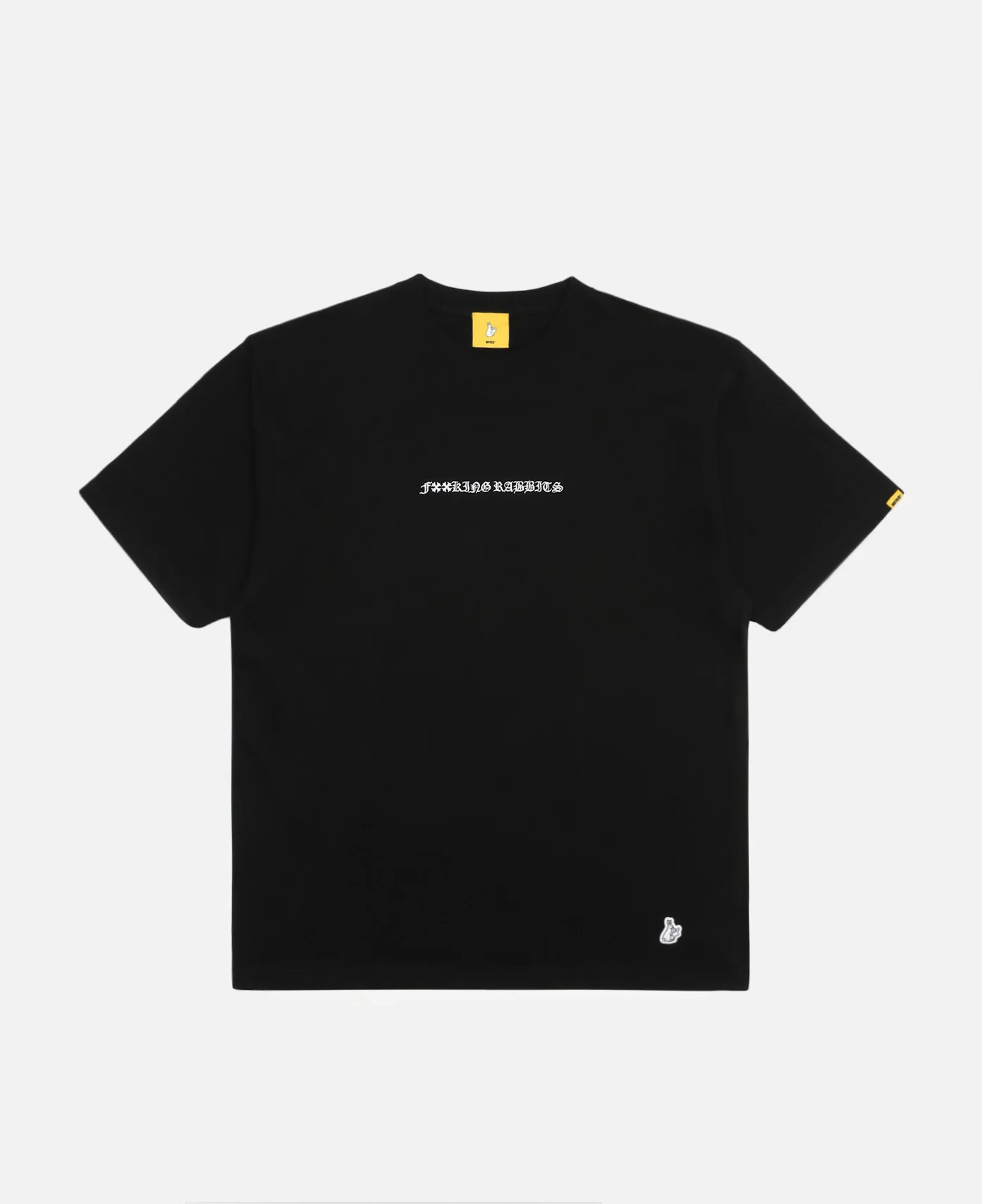 Embroidery Carrot Rabbit T-Shirt (Black)