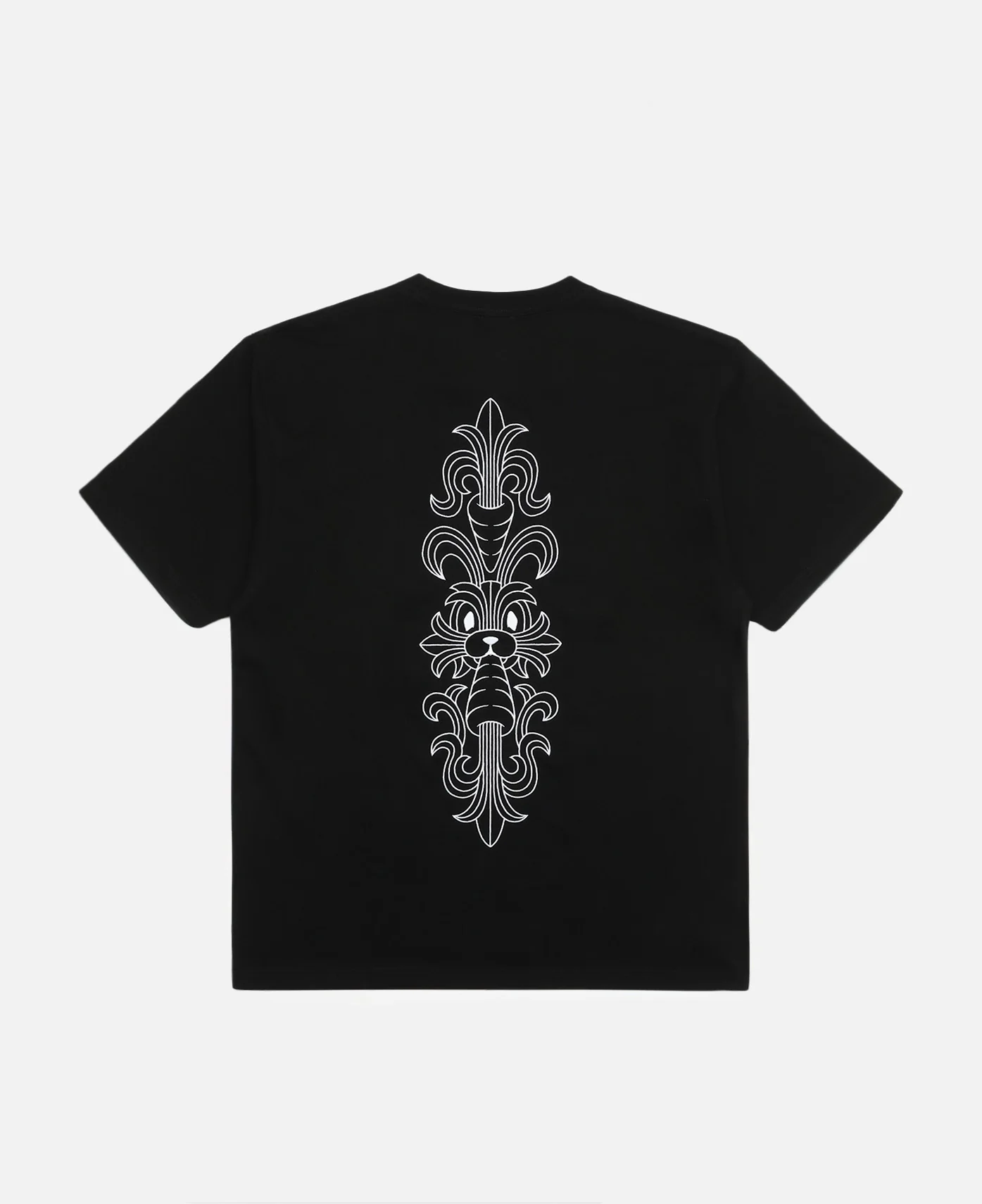 Embroidery Carrot Rabbit T-Shirt (Black) - Image 2