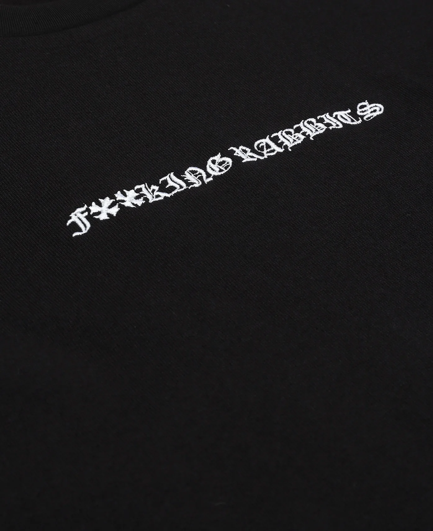 Embroidery Carrot Rabbit T-Shirt (Black) - Image 3