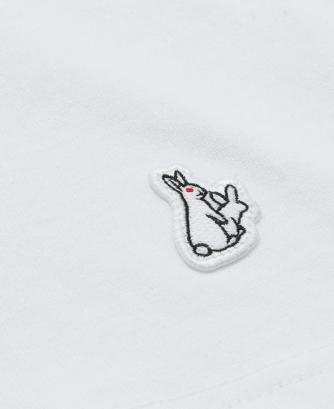 Embroidery Carrot Rabbit T-Shirt (White) - Image 4