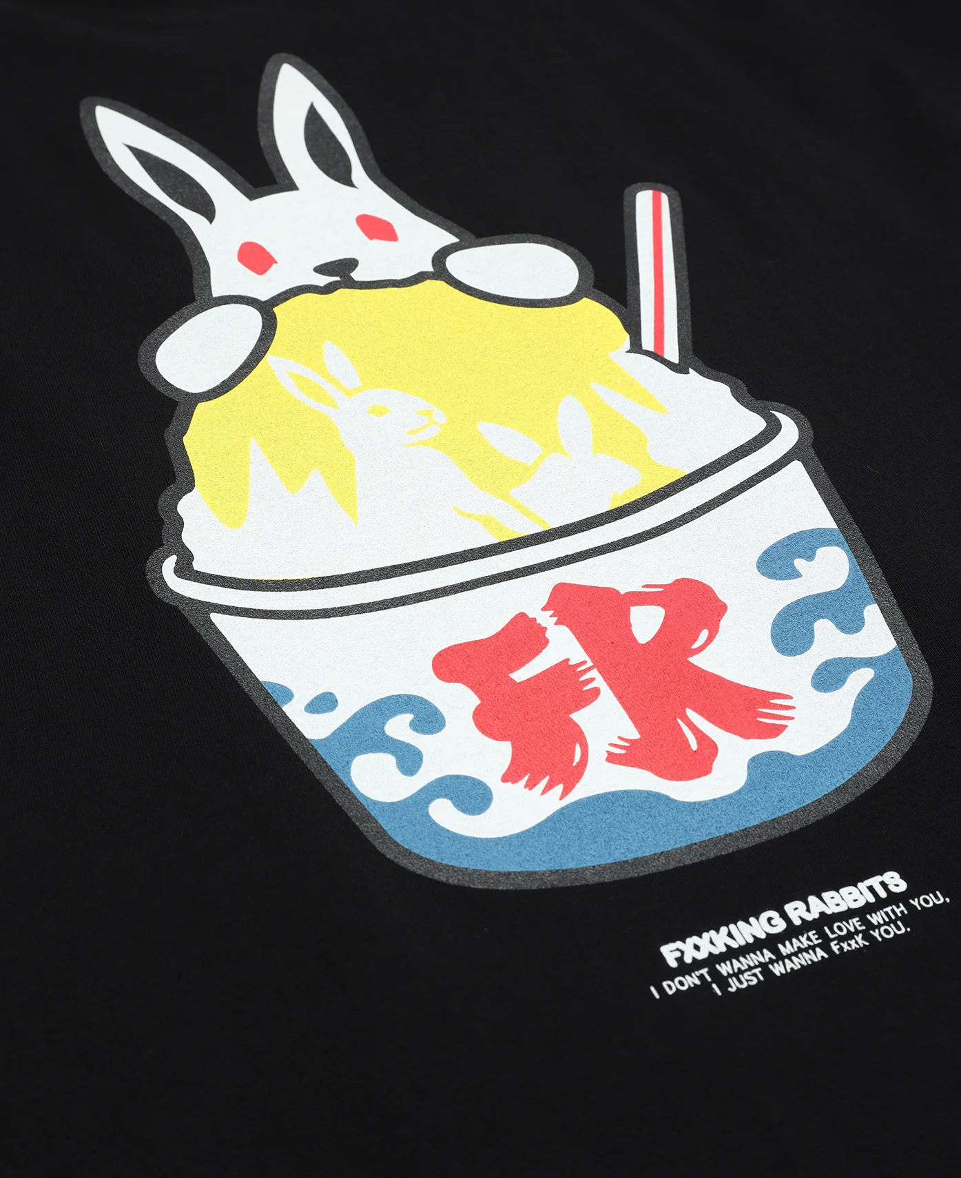 Shaved Ice Rabbit T-Shirt (Black) - Image 3