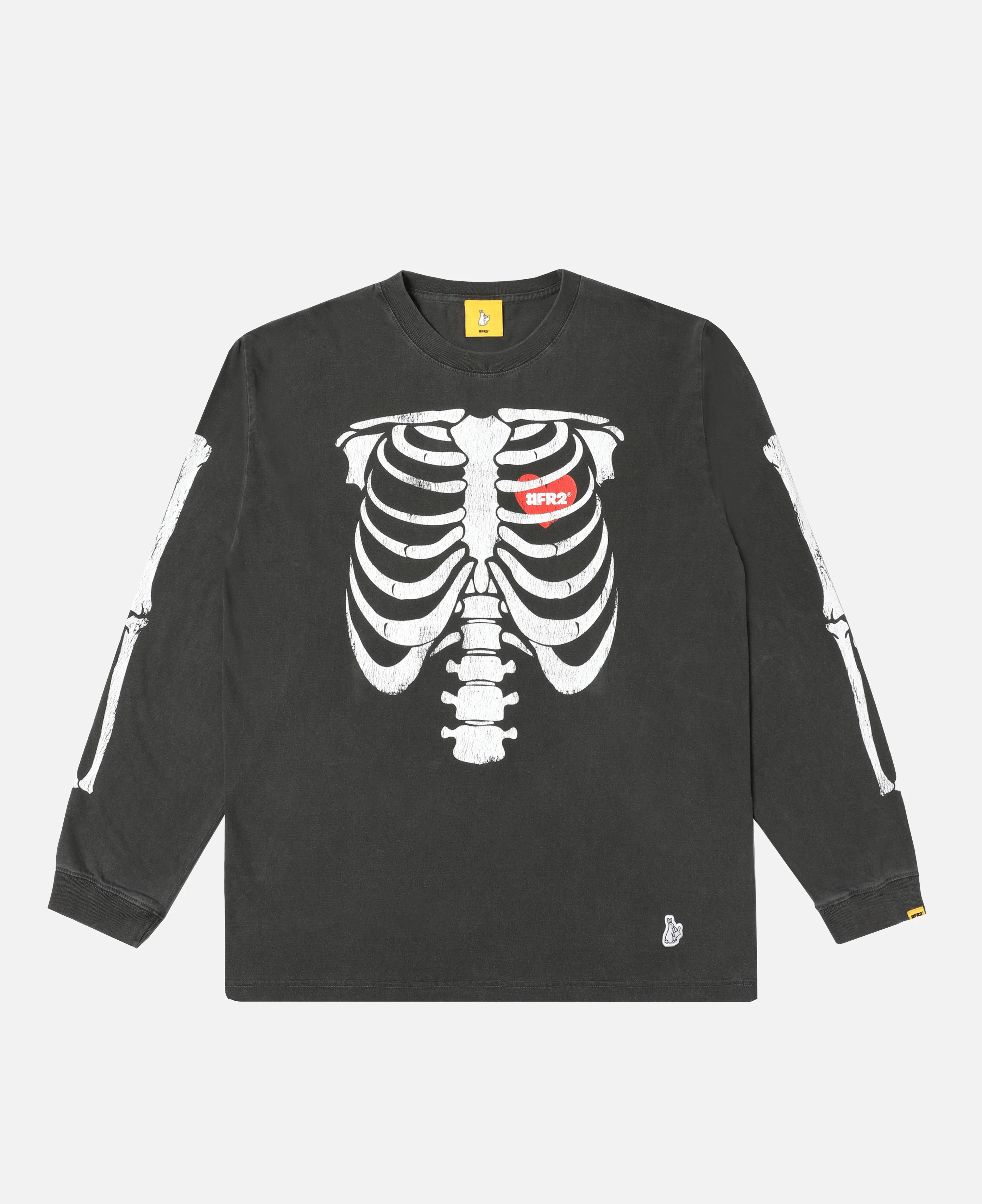 Bone Garment Dye L/S T-Shirt (Black)
