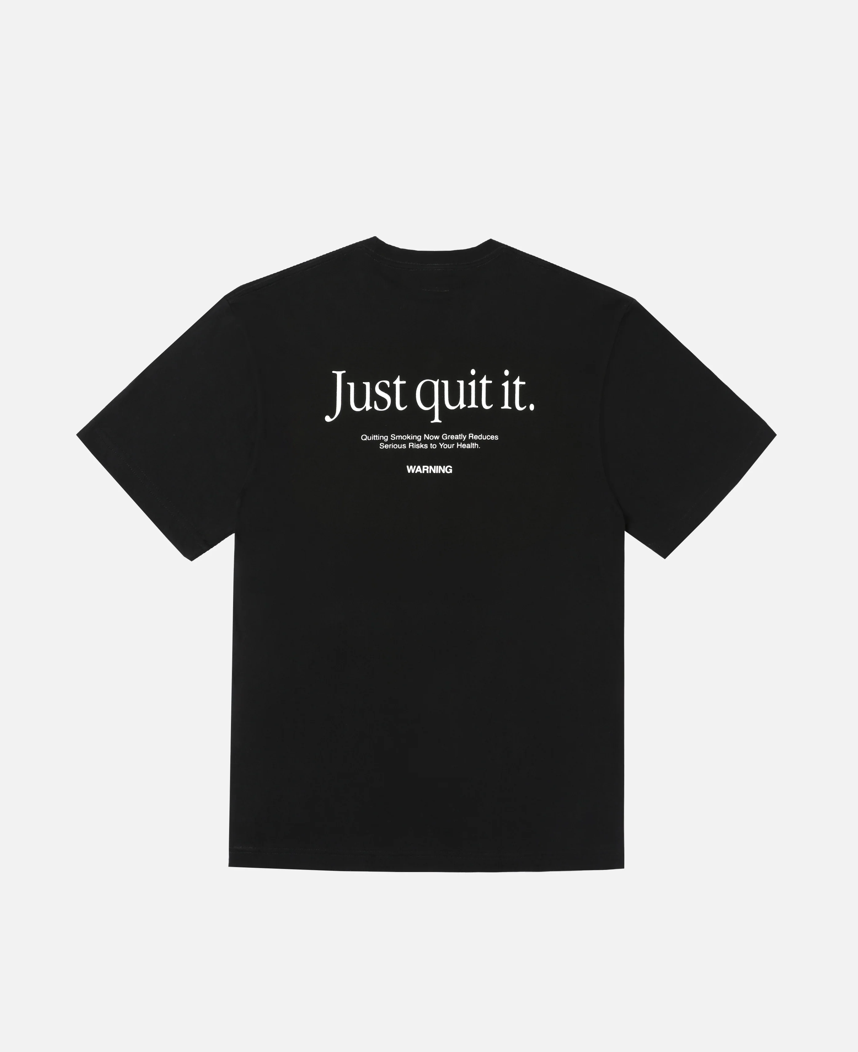 Embroidery Just Quit It. T-Shirt (Black) - Image 2