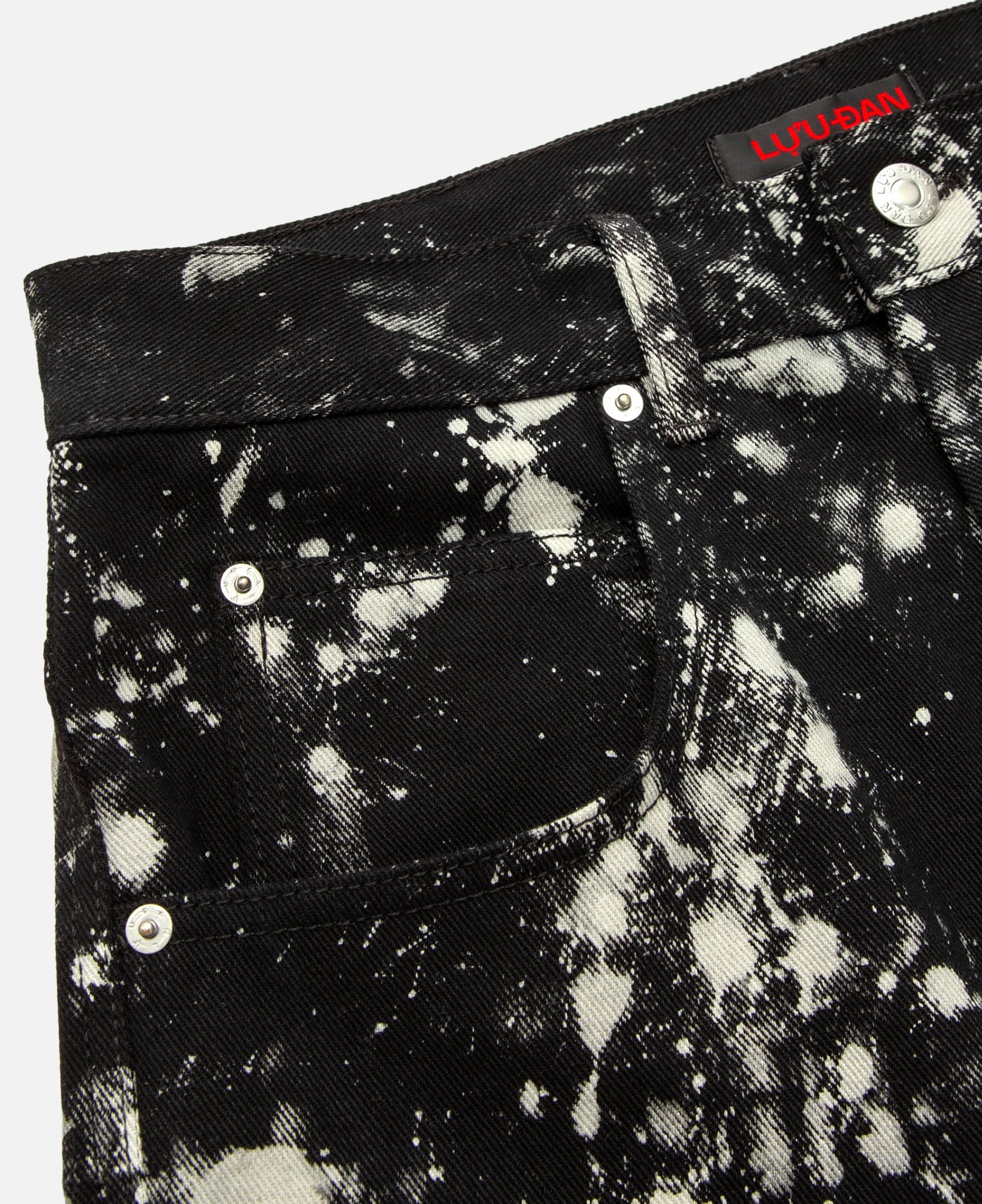 Bleached Wide Cropped Jeans (Black) - Image 3