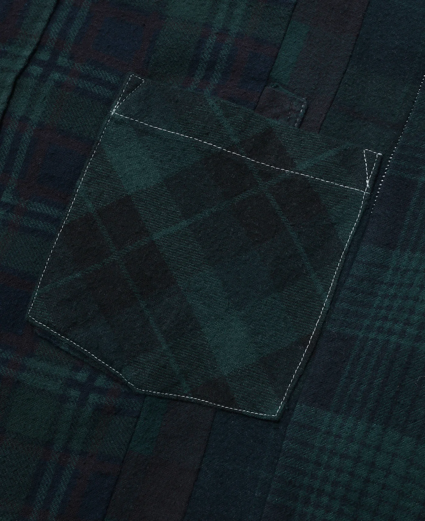 Rebuild By Needles 7 Cuts Flannel Shirt (Green) - Image 5