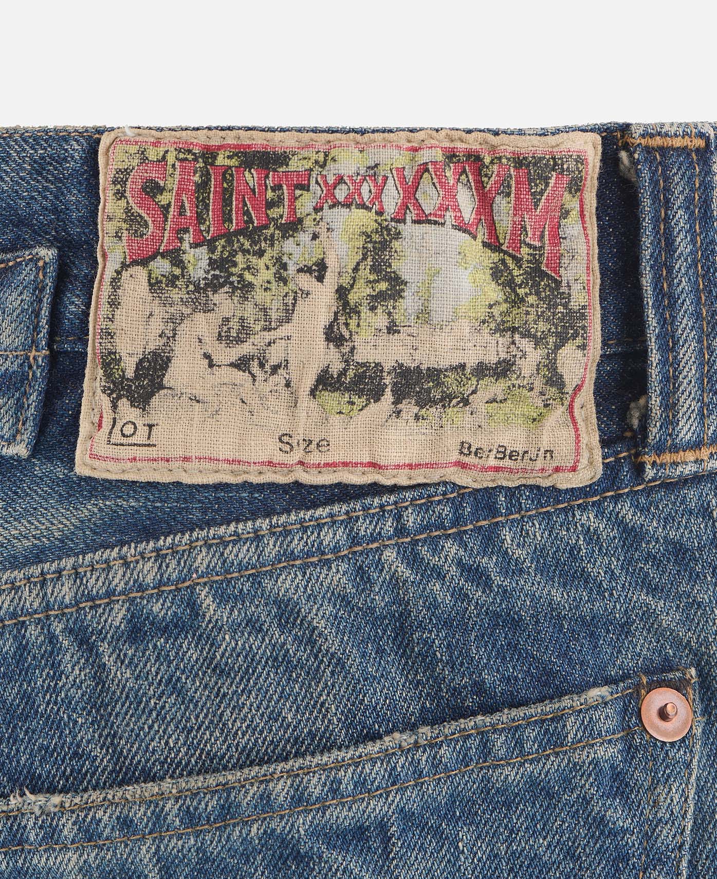 5 Pockets Damage Denim Pants (Blue) - Image 3