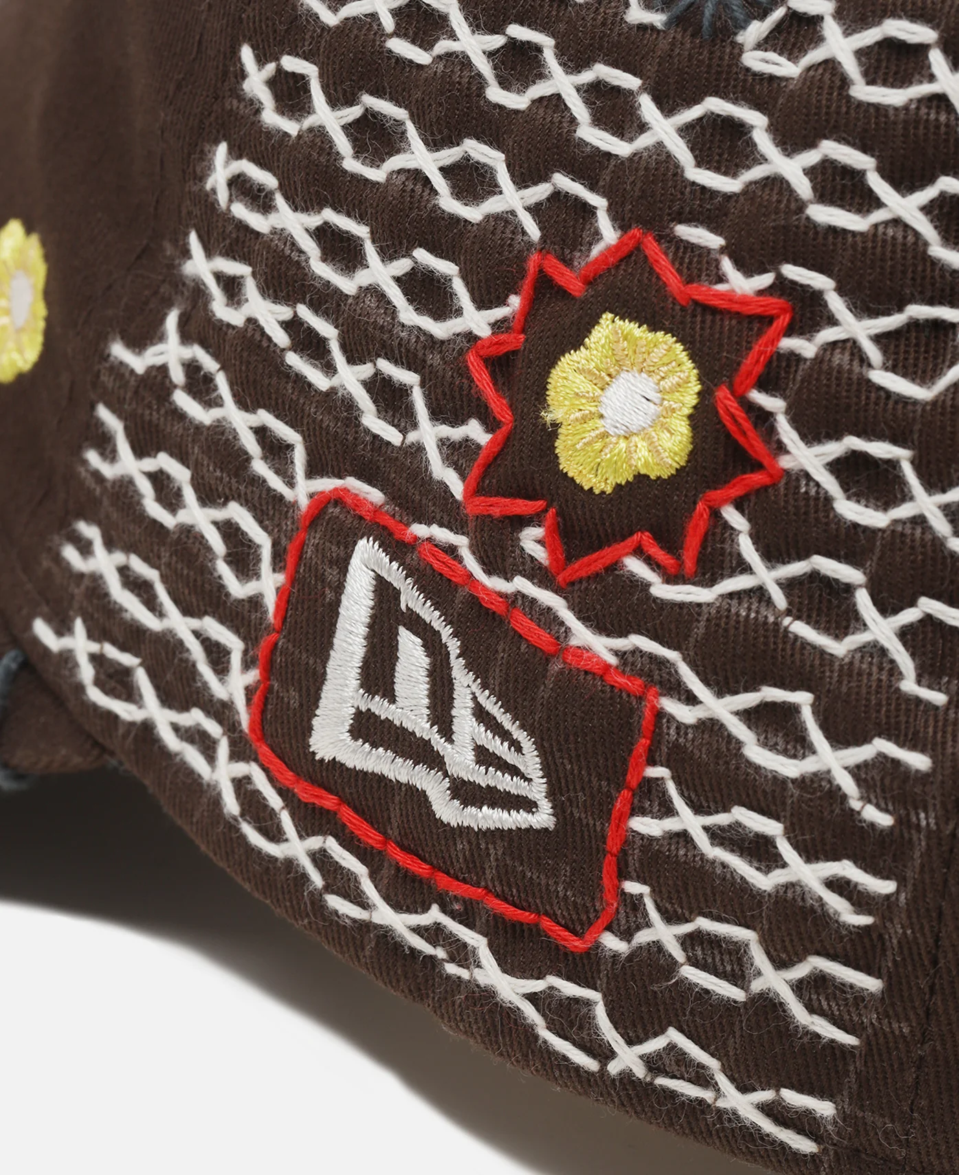 CLOT x SASHIKO GALS Baseball Cap (Brown) - Image 5