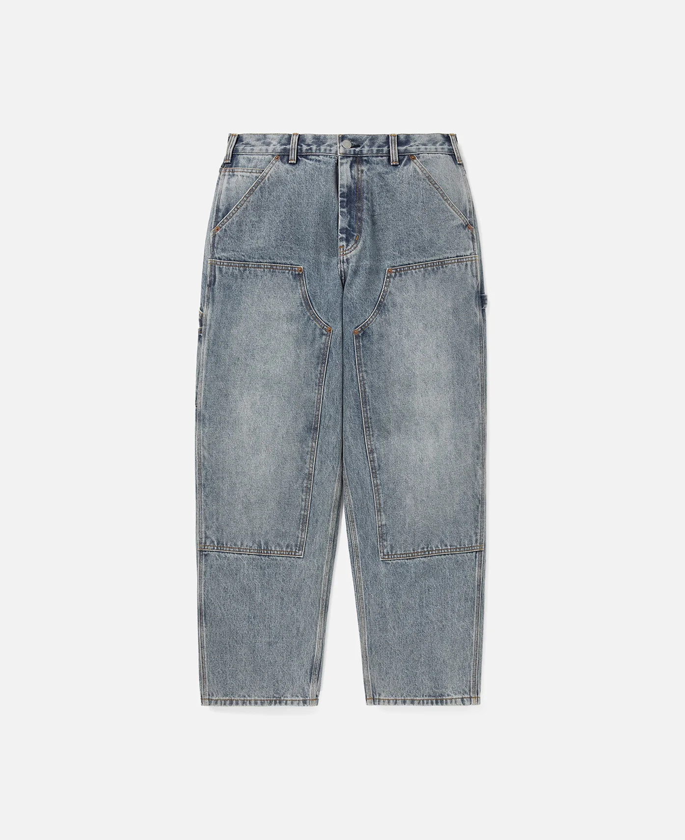 Denim Double Knee Pants (Blue)