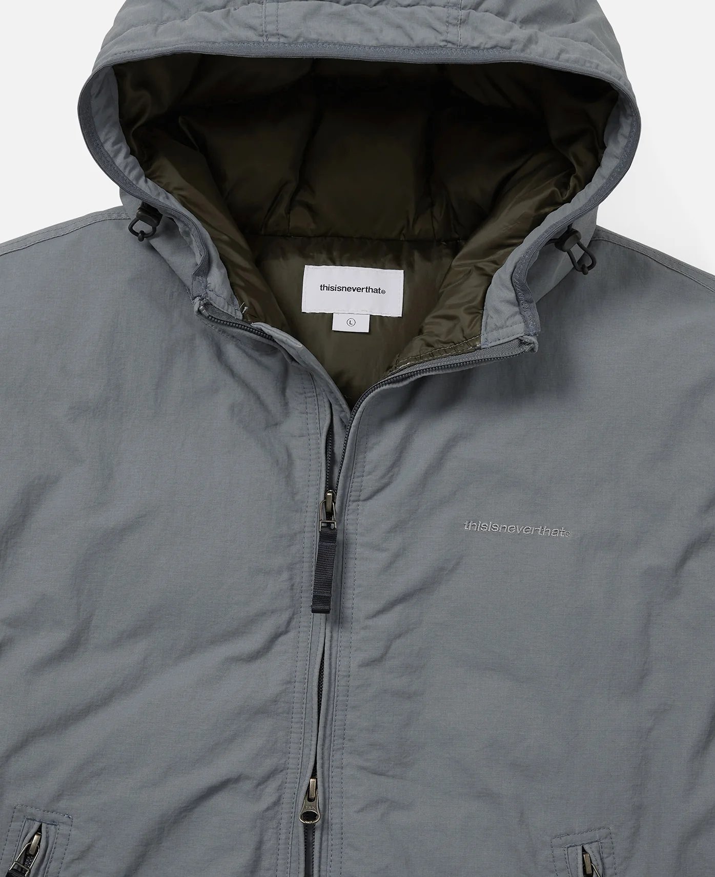 Washed Down Puffer Jacket (Grey) - Image 3